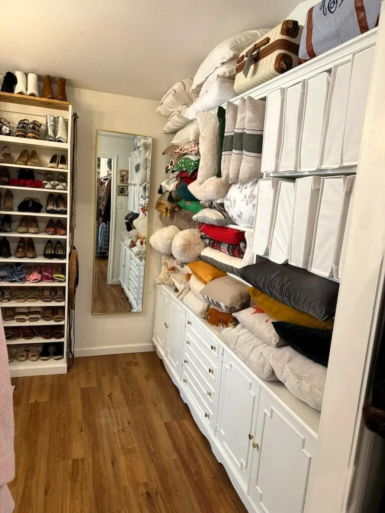 Floor to ceiling storage in closet