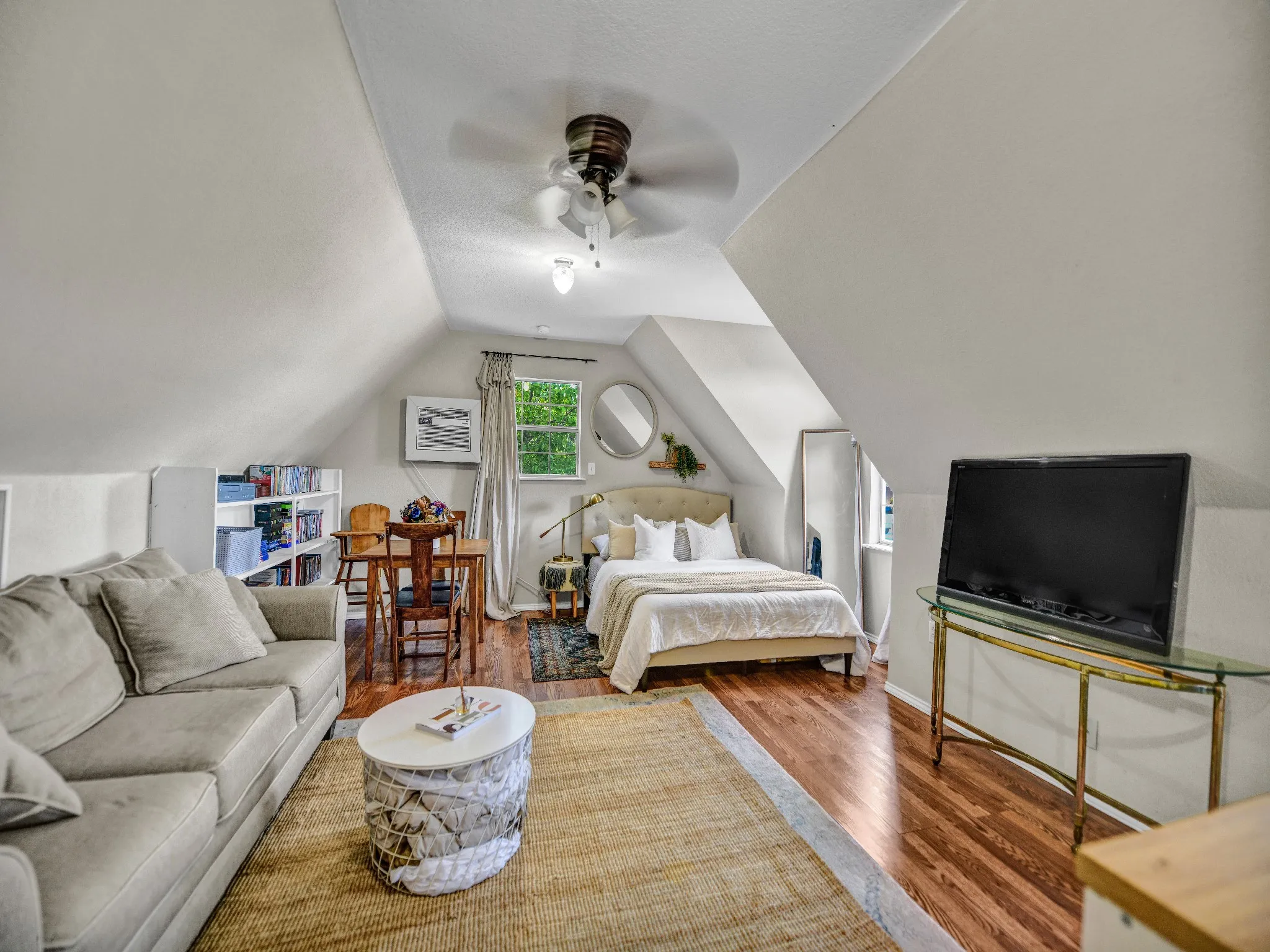 Garage apartment with kitchenette and full bath.