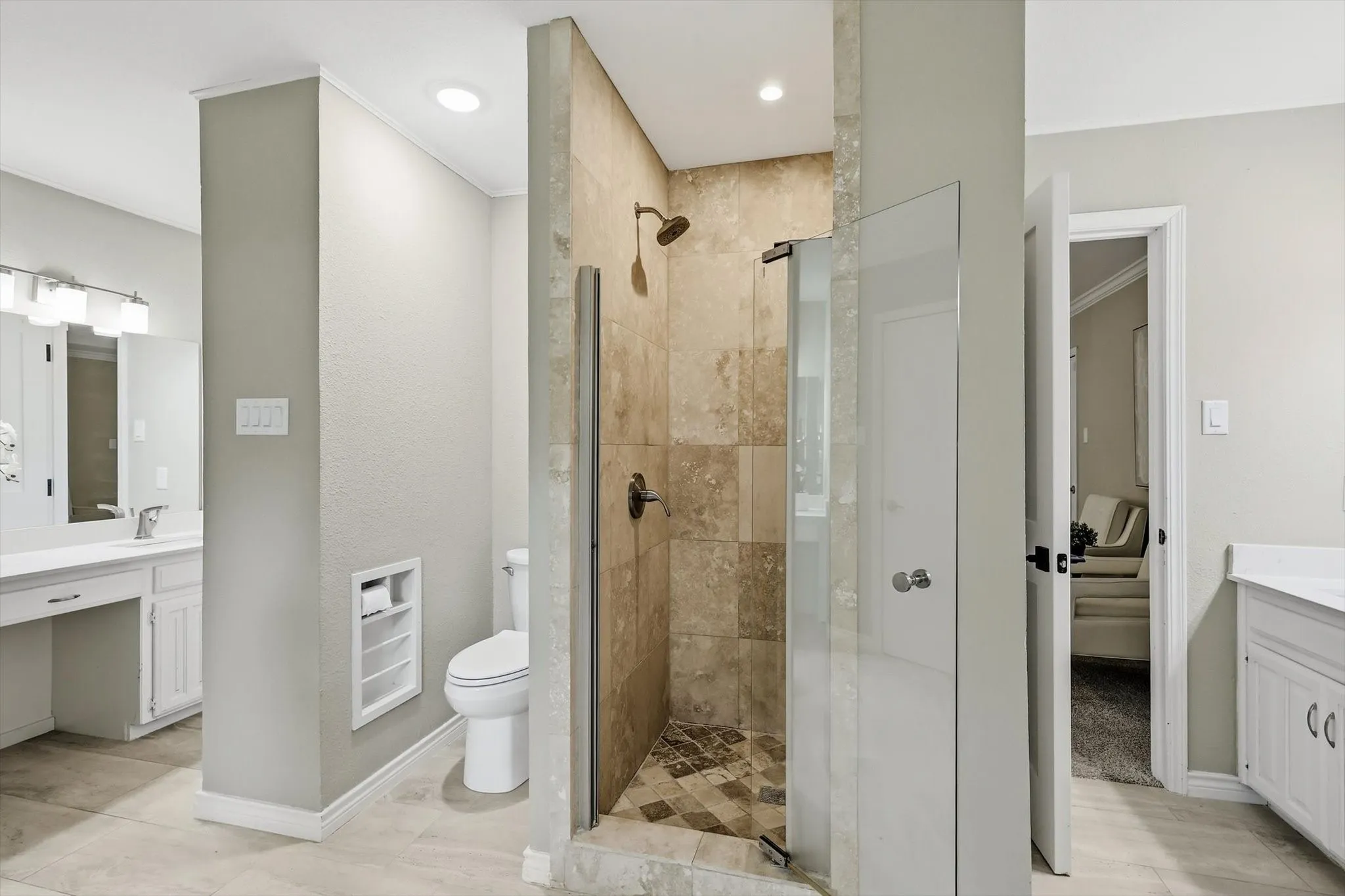 Shower is larger than it appears in picture