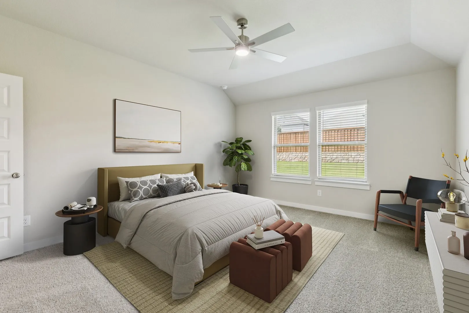 Primary bedroom in the Heisman home plan by Trophy Signature Homes – REPRESENTATIVE PHOTO