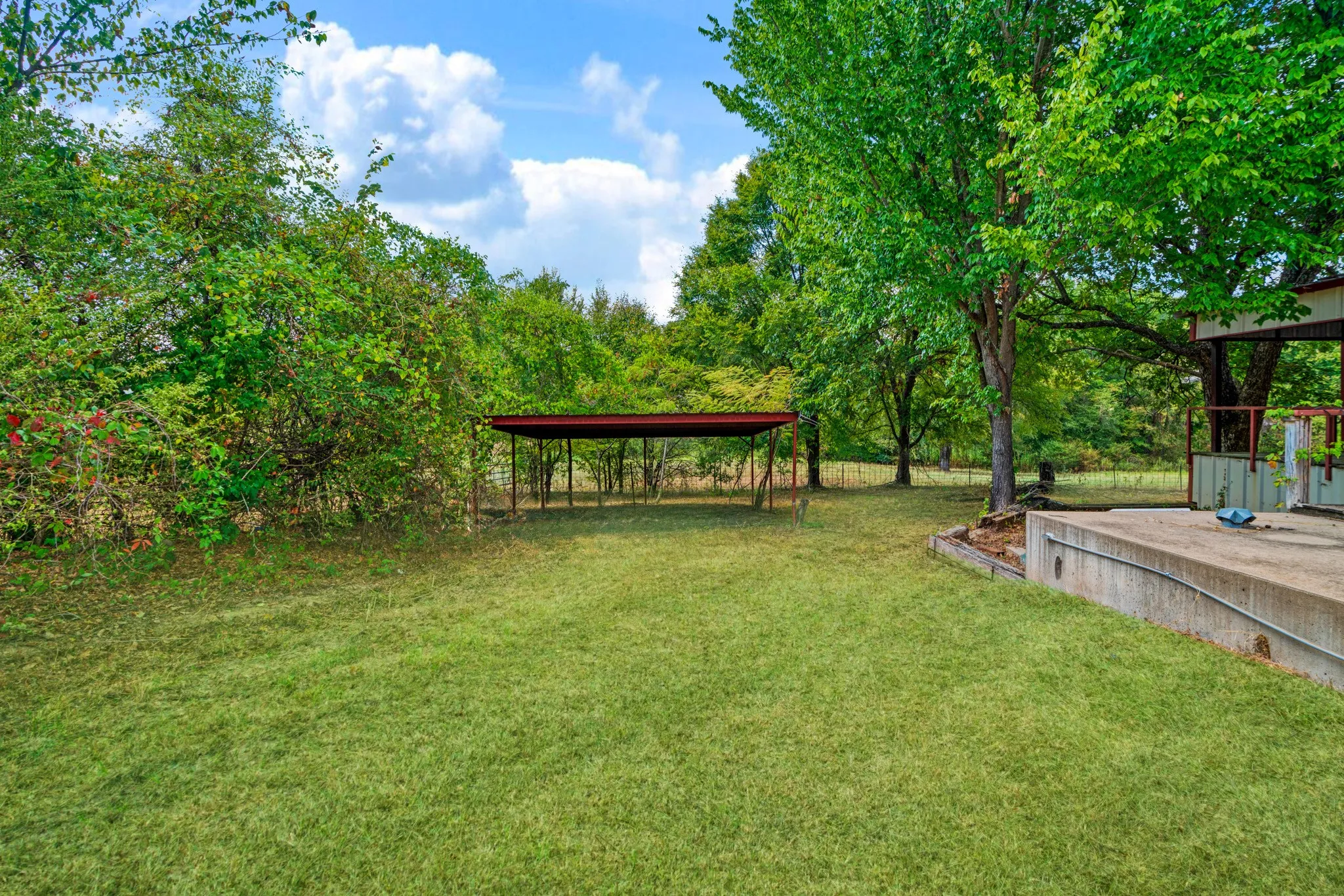 Grassy yard provides space to relax, play or simply enjoy the setting