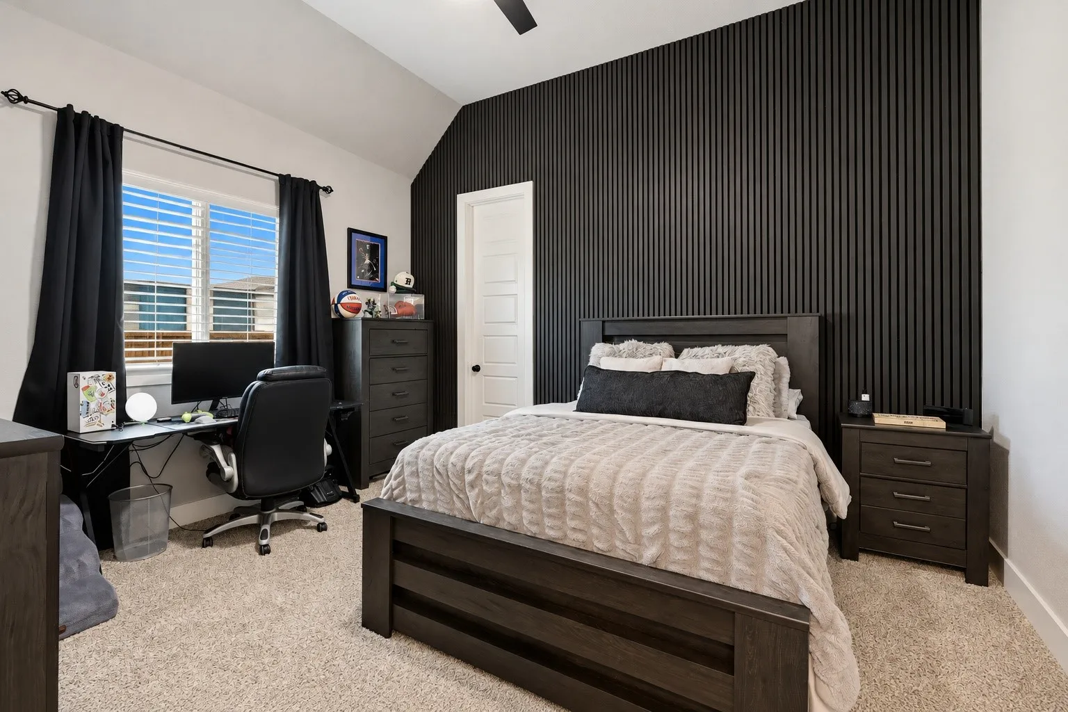 Spacious bedroom just across from the media room