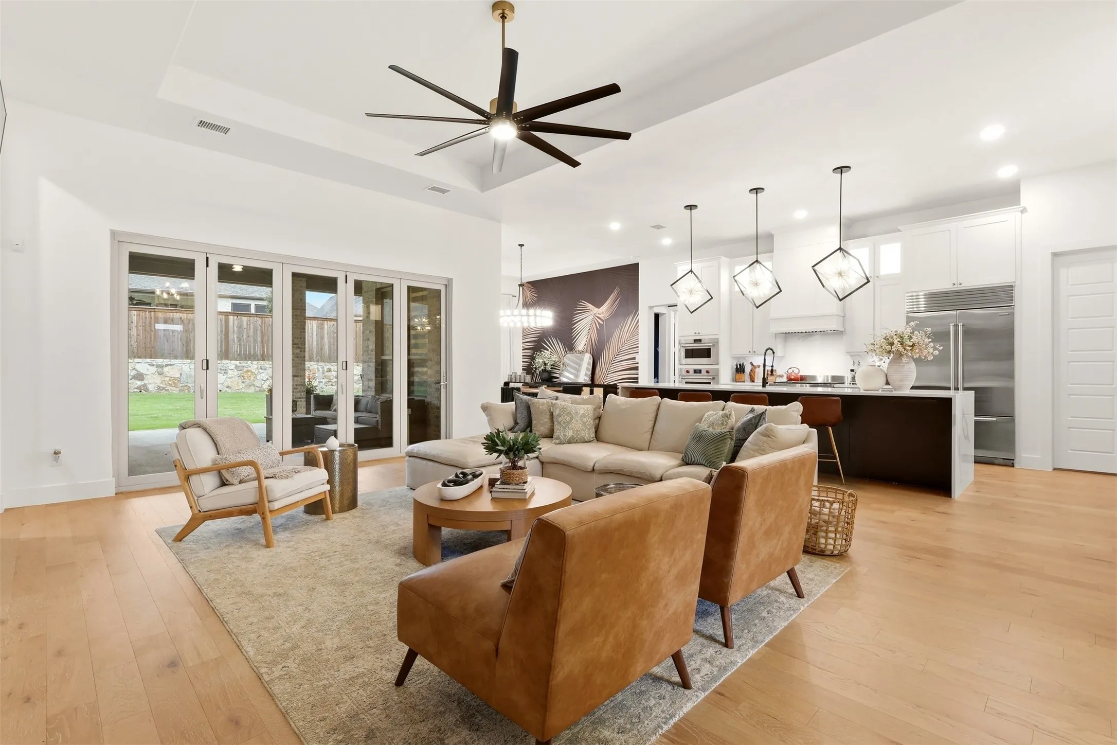 Utilize the accordion patio doors, to enjoy backyard entertaining