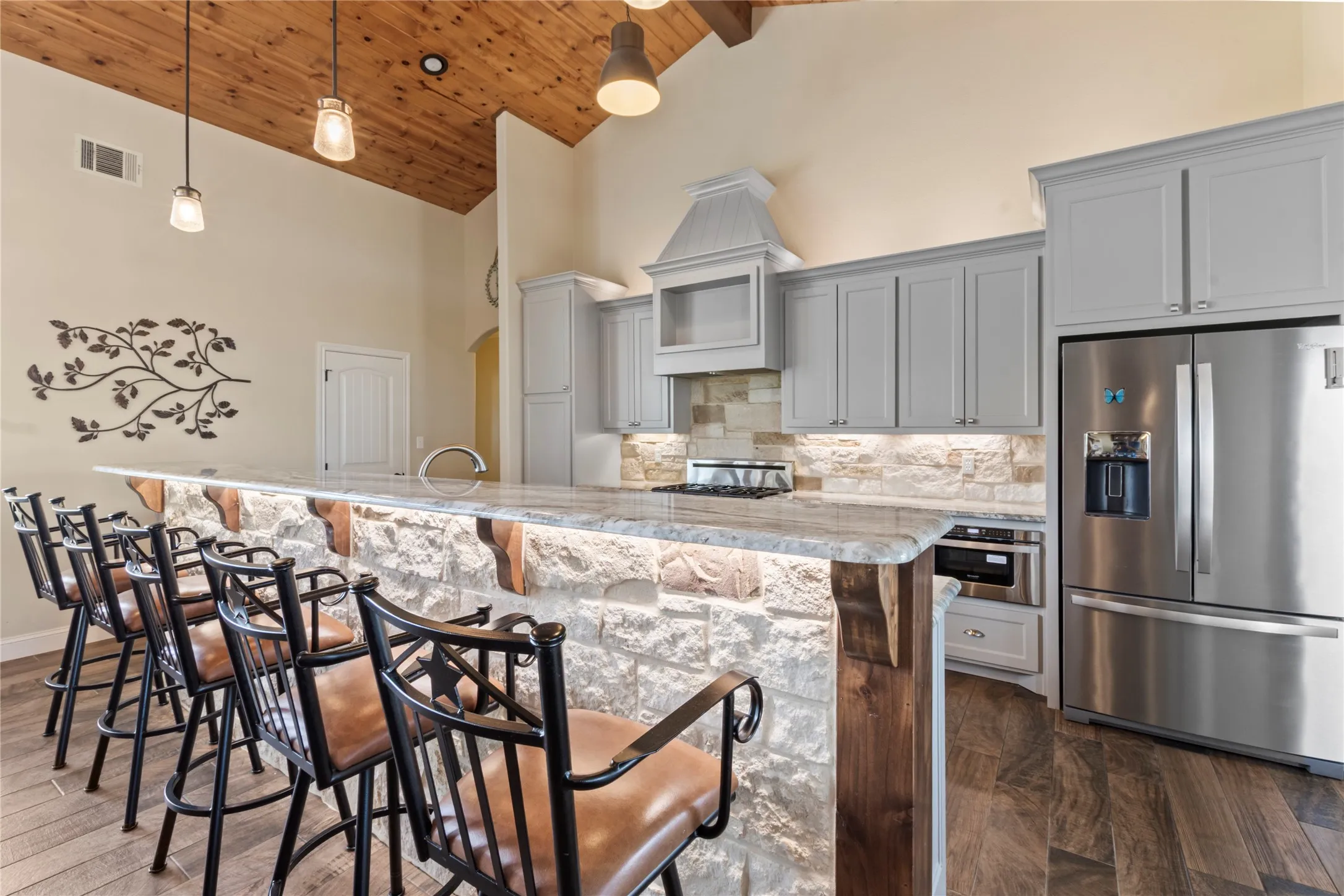 Kitchen with bar seating
