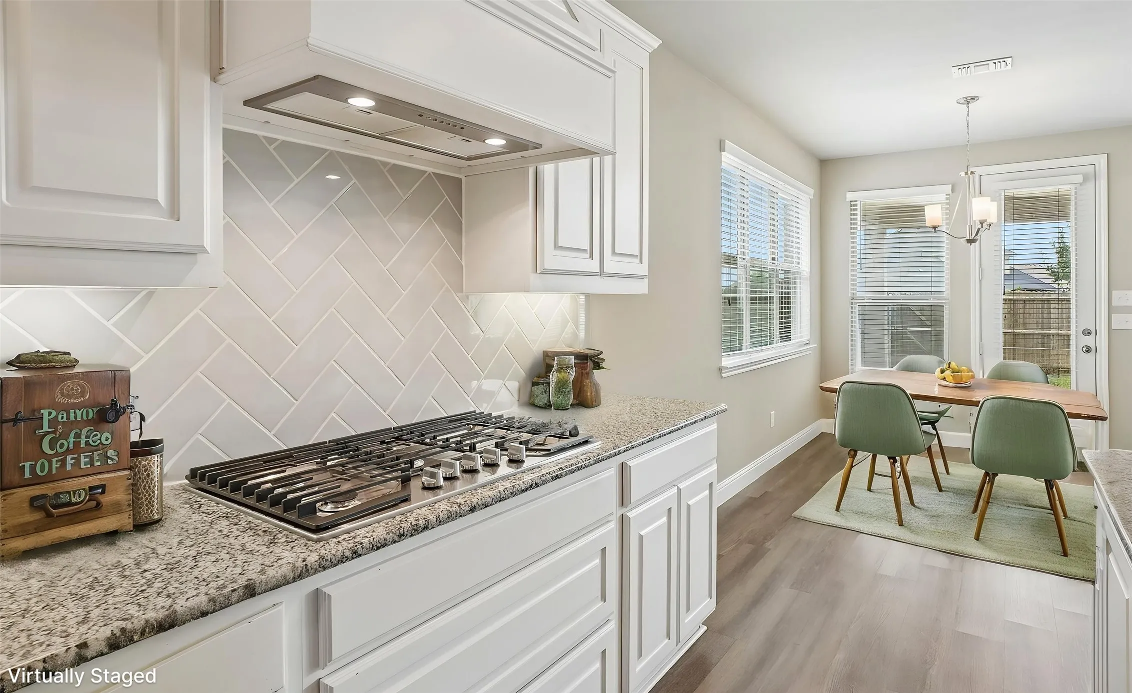 Kitchen + Breakfast Nook - Virtually Staged