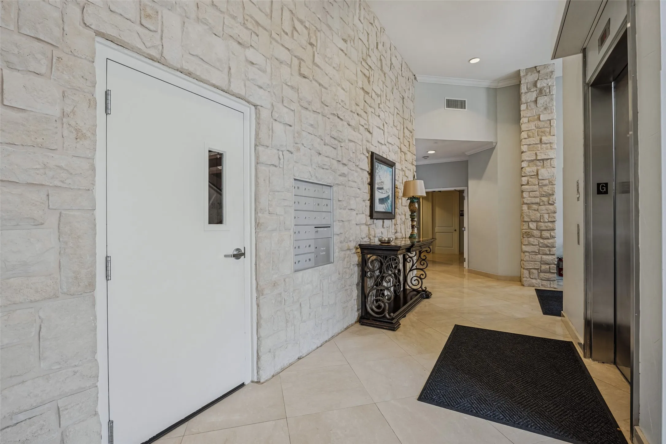 Community Mailboxes, guest bedrooms, and storage rooms on First Level.
