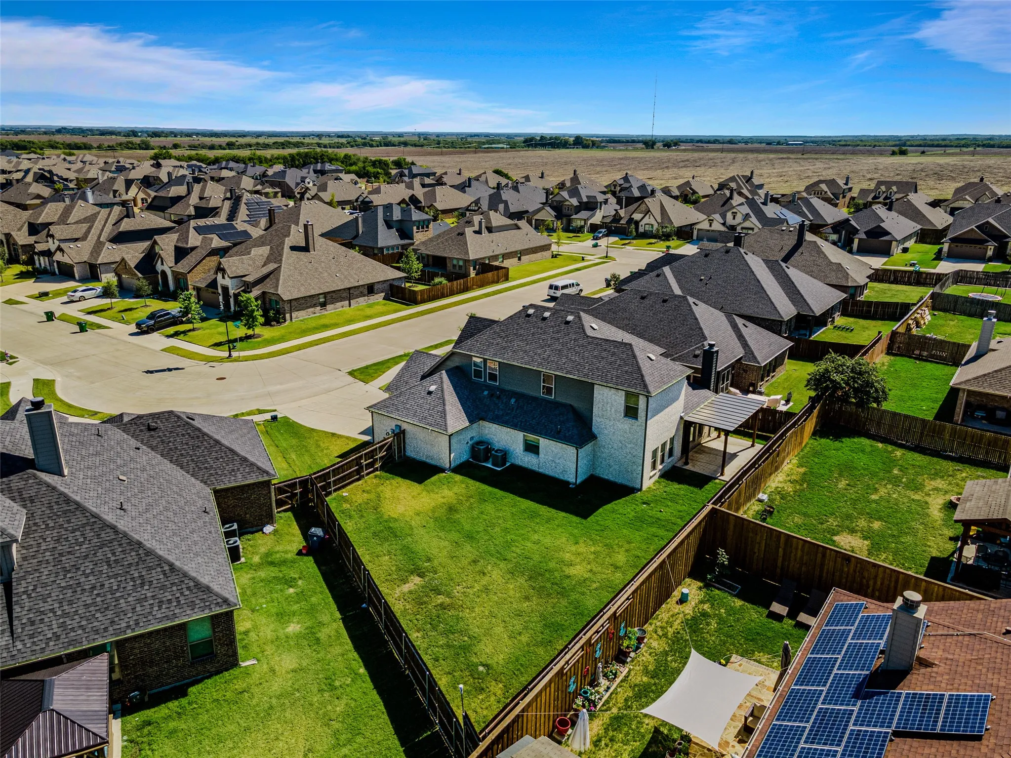 Aerial View of the oversized backyard.
