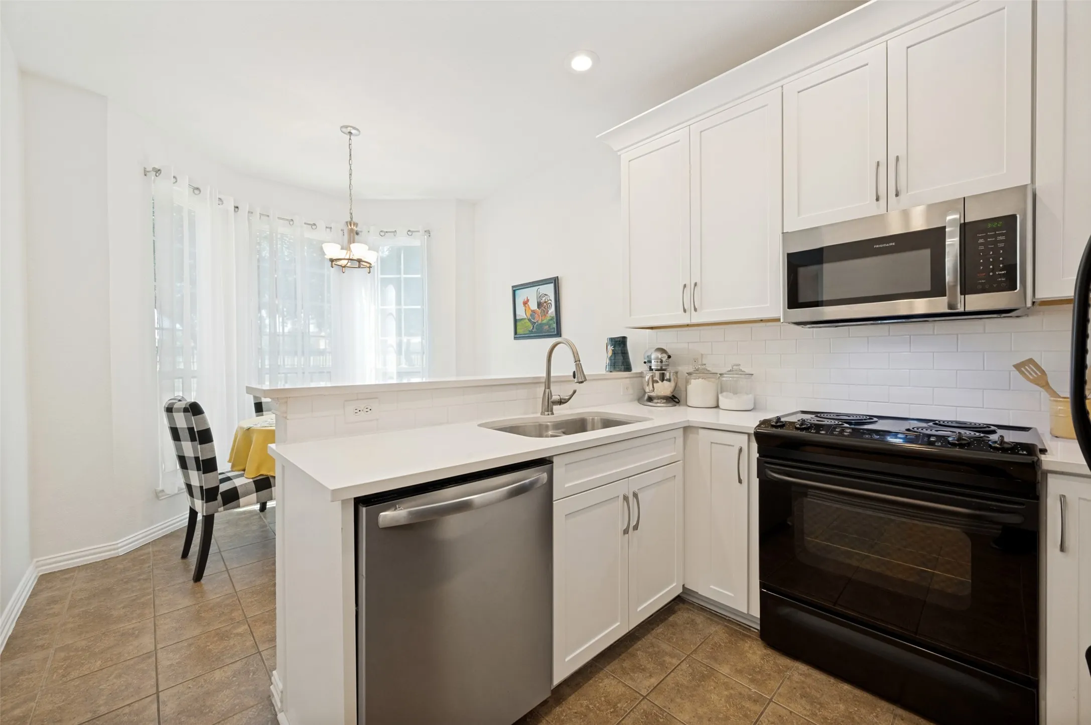 Looking towards kitchen dining area