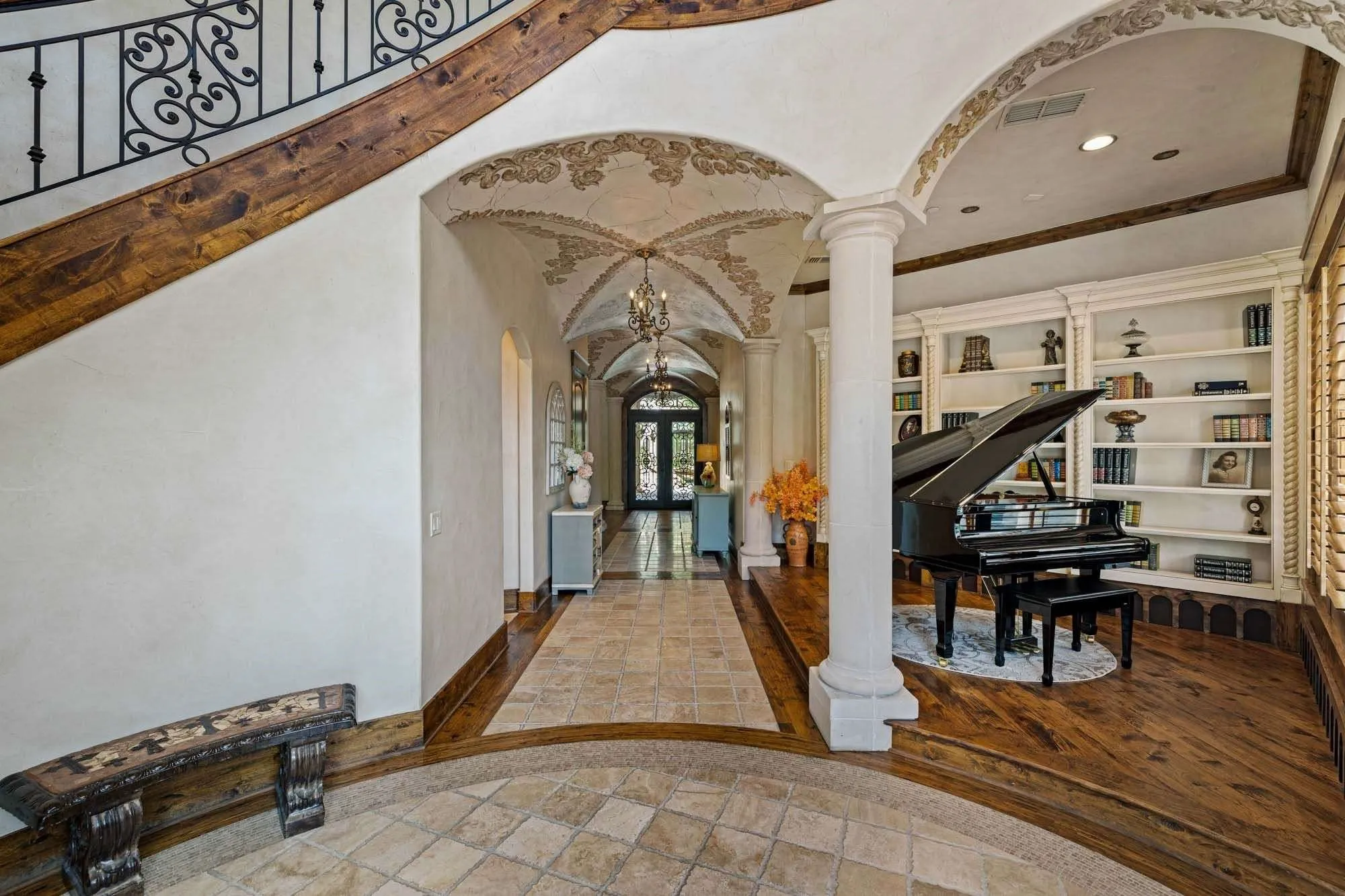 Rotunda entryway with stone floors