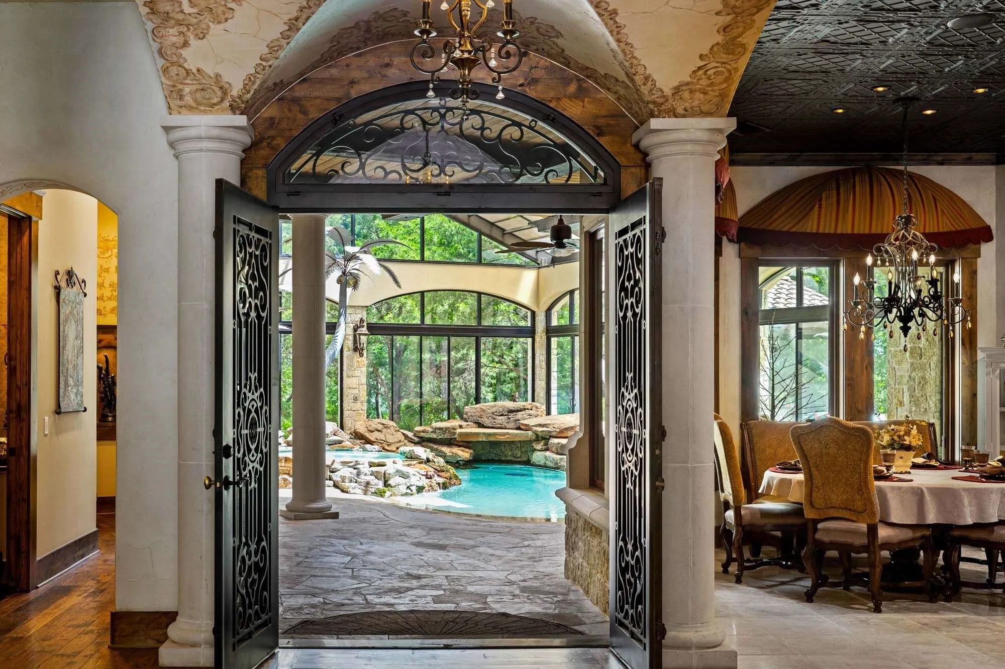 Main living room access to indoor oasis
