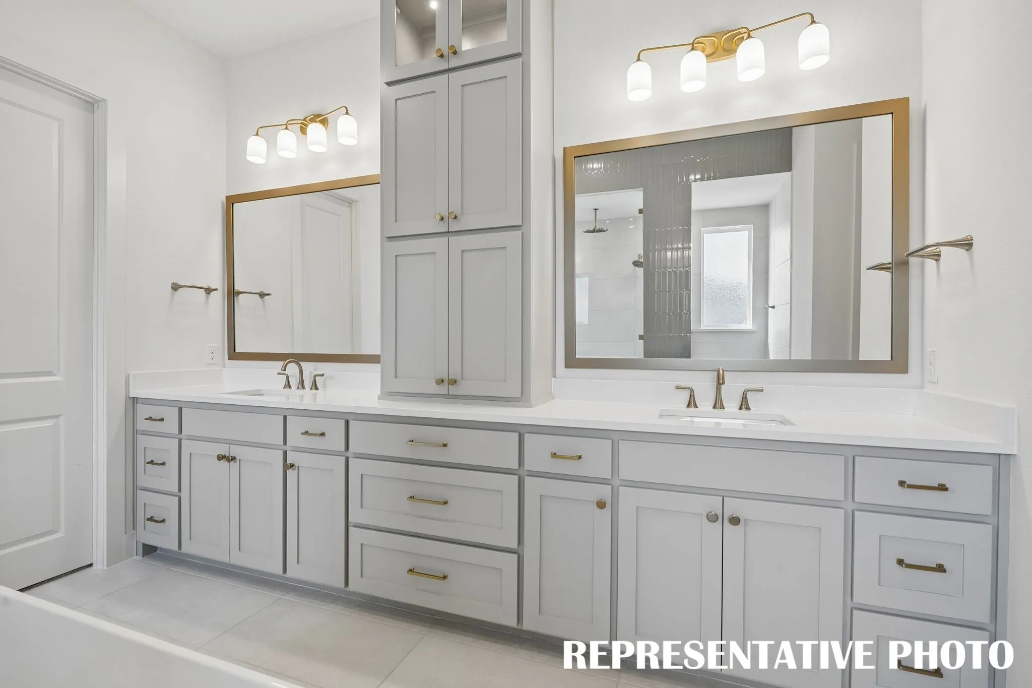 No shortage of style or space in this elegant owner's bath.  REPRESENTATIVE PHOTO