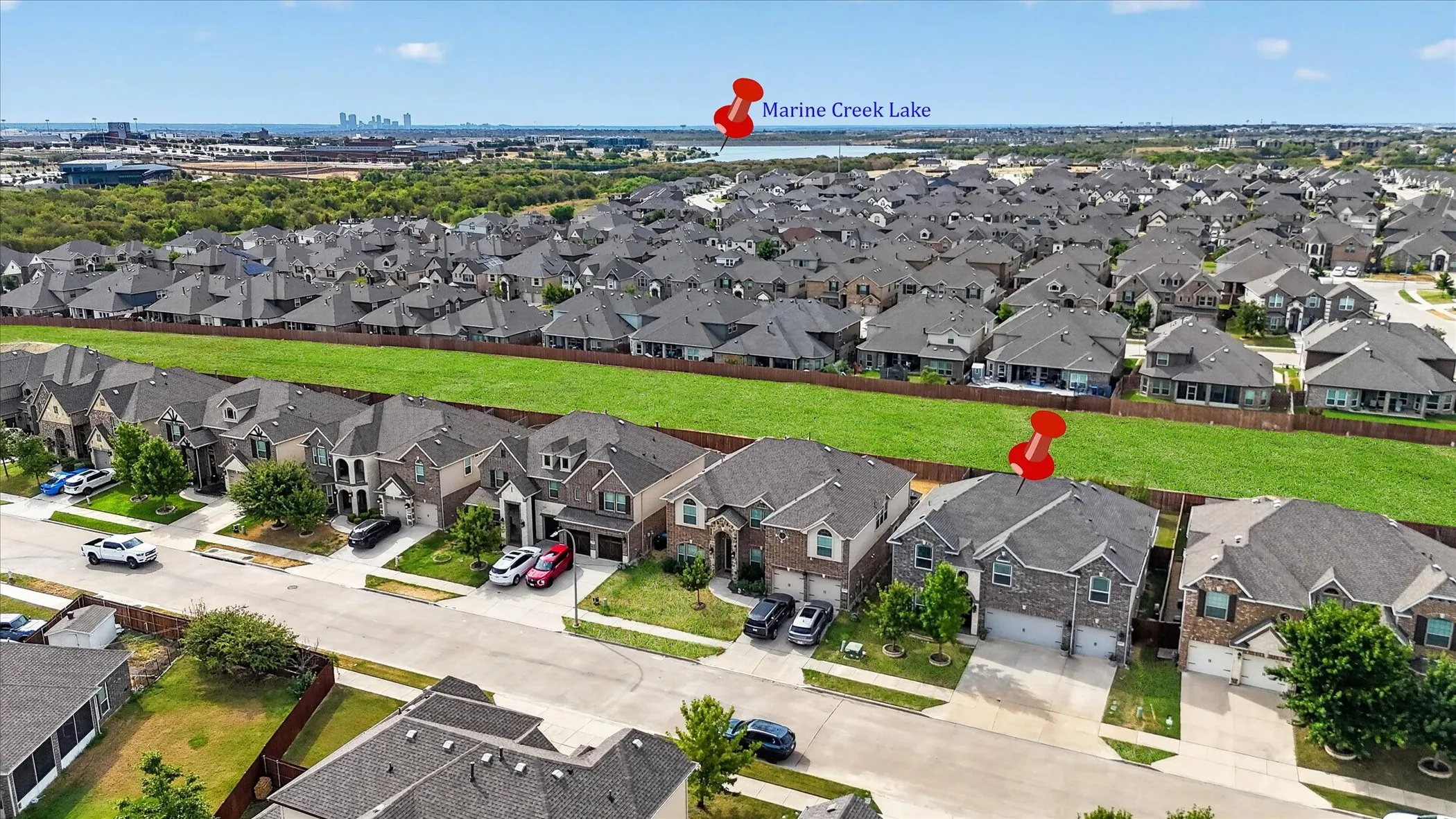 Residential street with a dense neighborhood setting