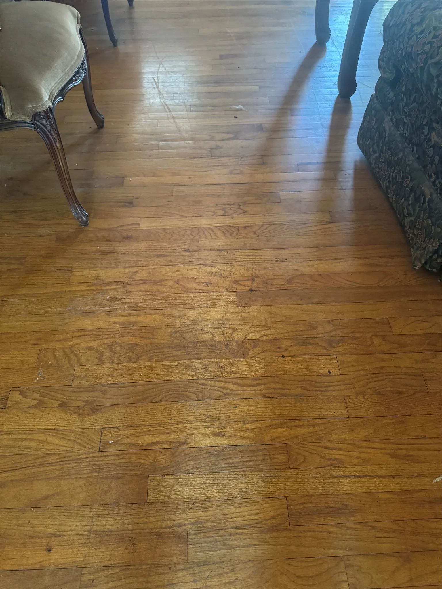 Wood plank flooring with a natural finish