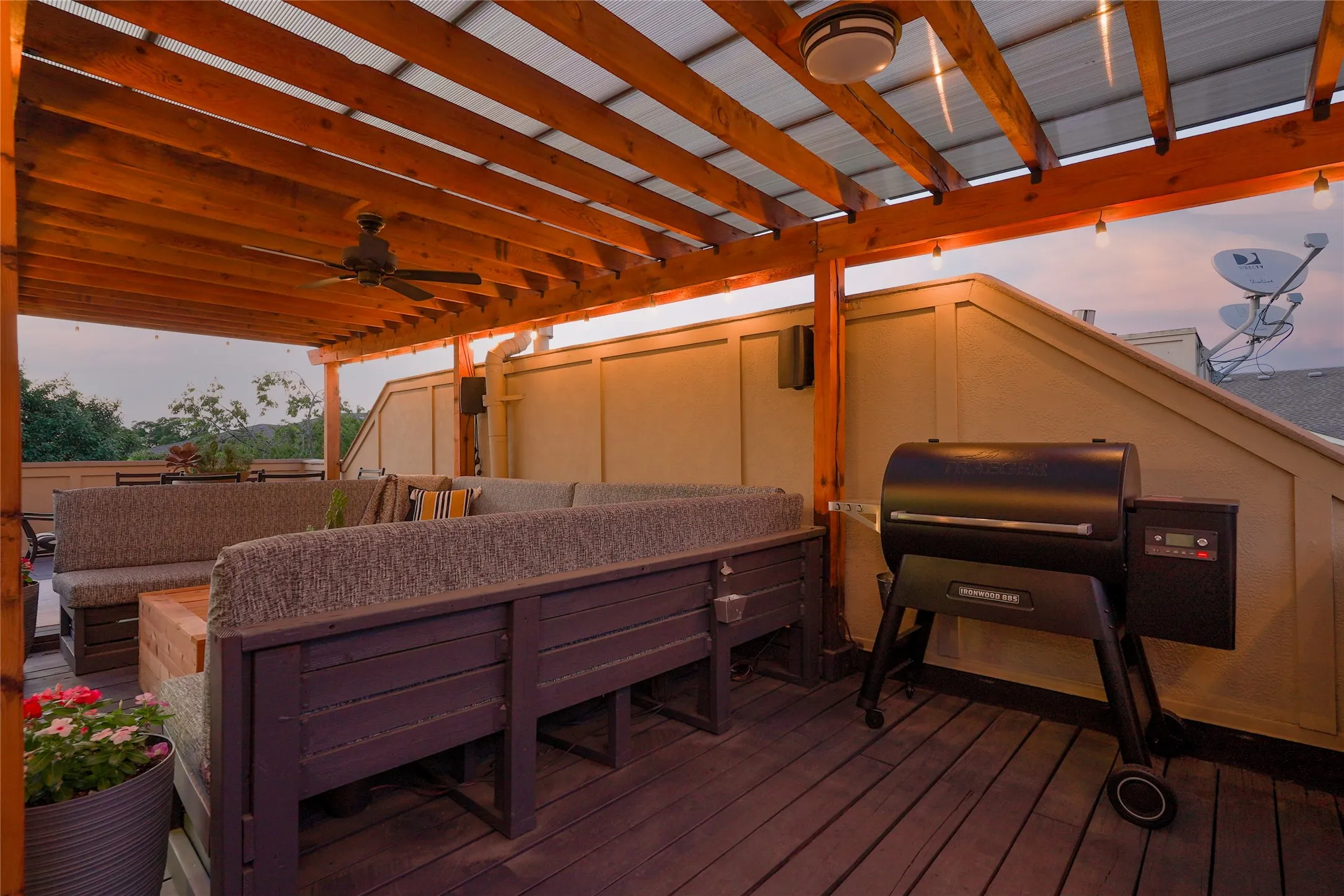 Rooftop Deck with Covered Pergola
