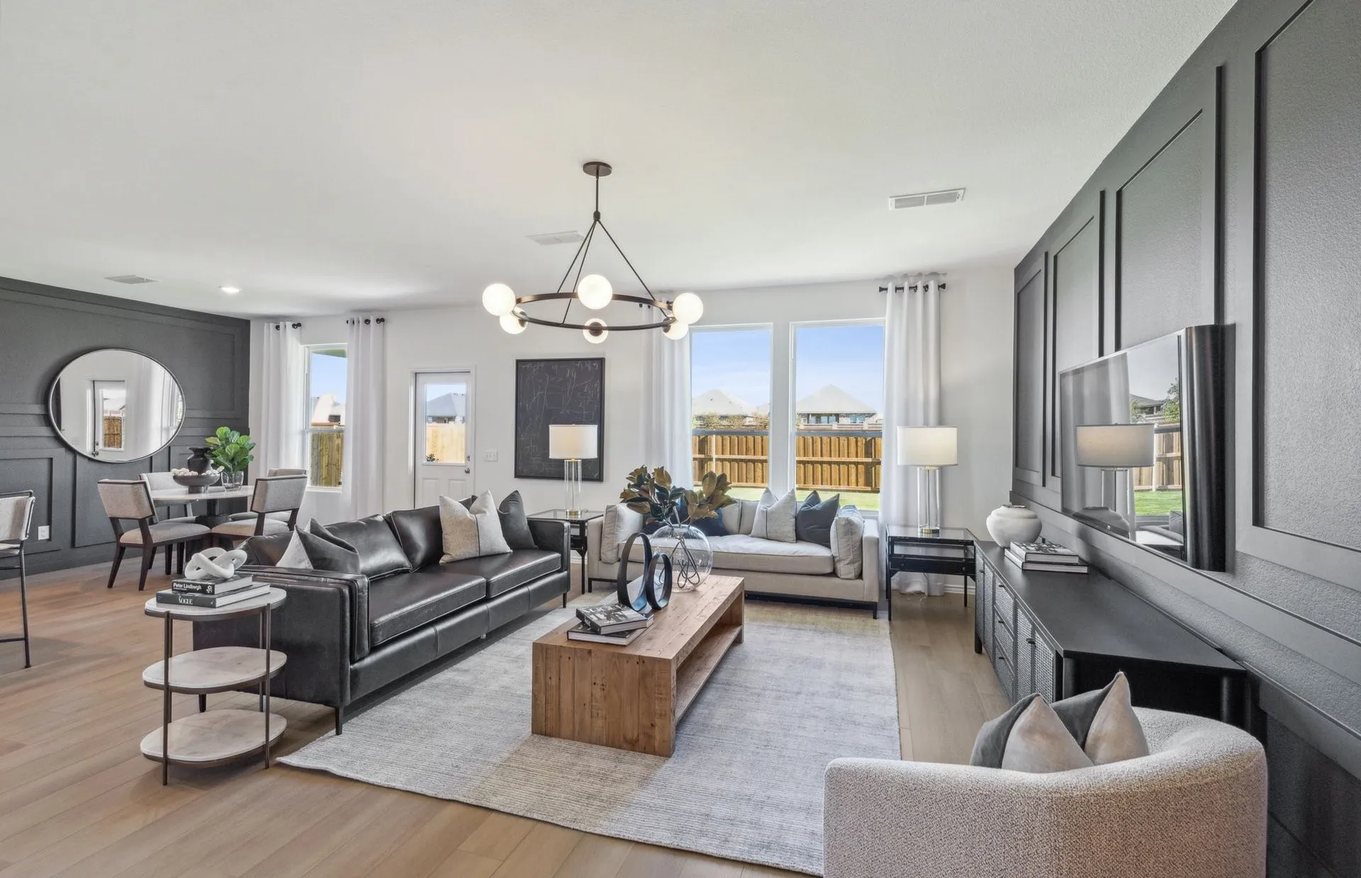 *Model Representation - Gathering room with view of main living areas