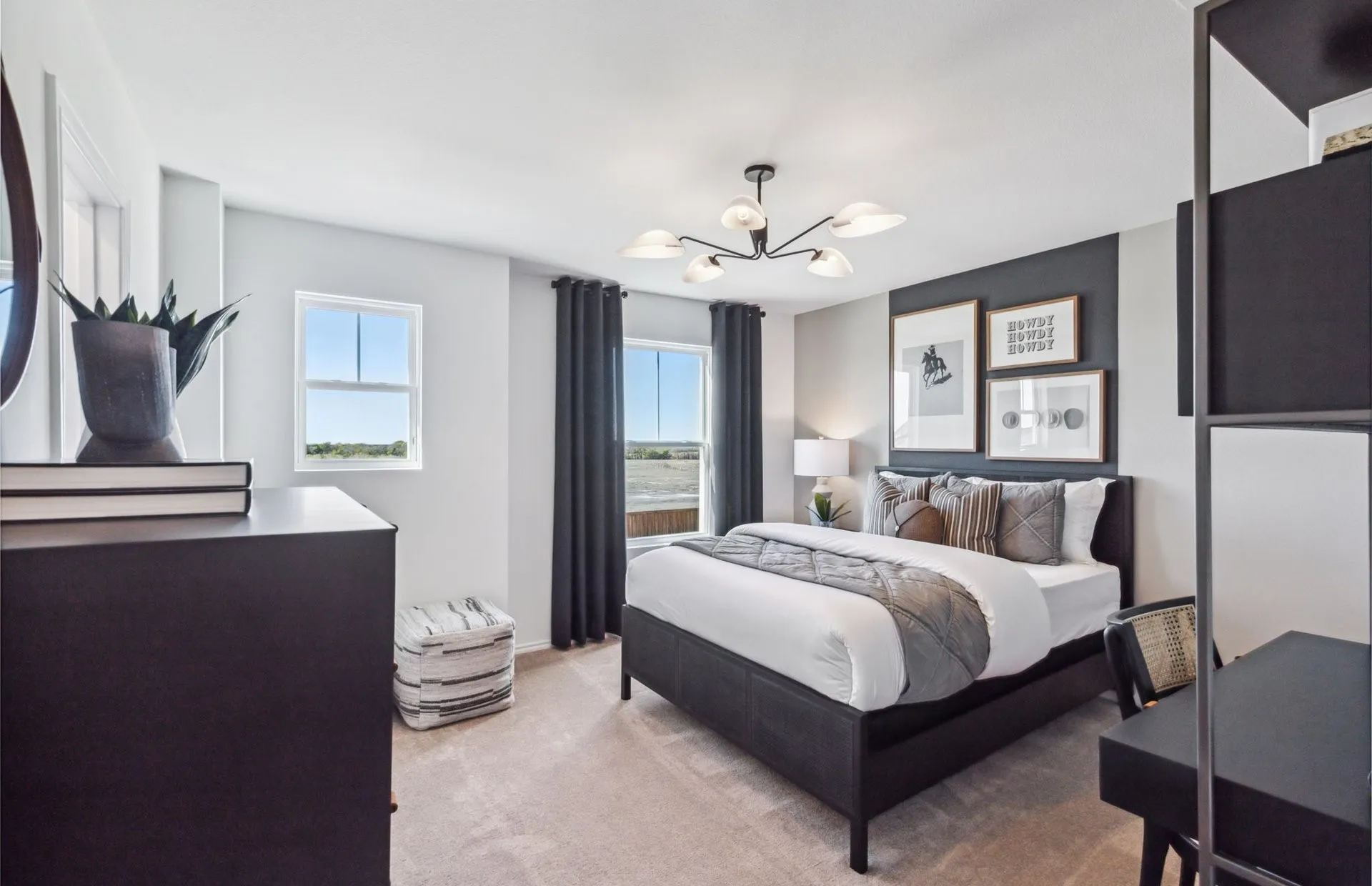 *Model Representation - Spacious secondary bedroom with large windows