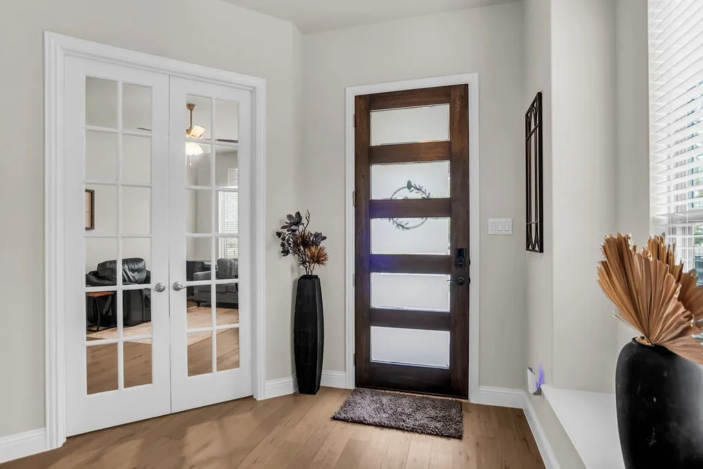 Wood-finish flooring throughout