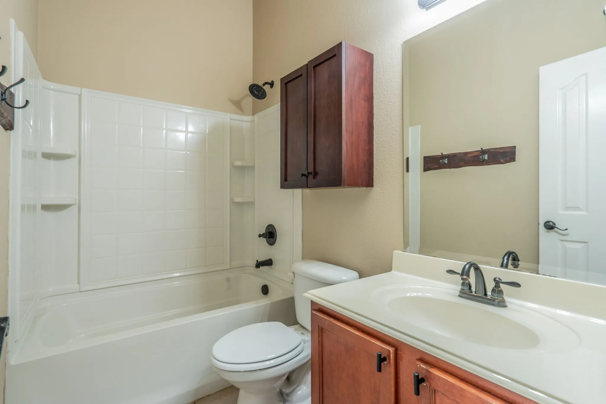 White cultured marble vanity top with integrated sink