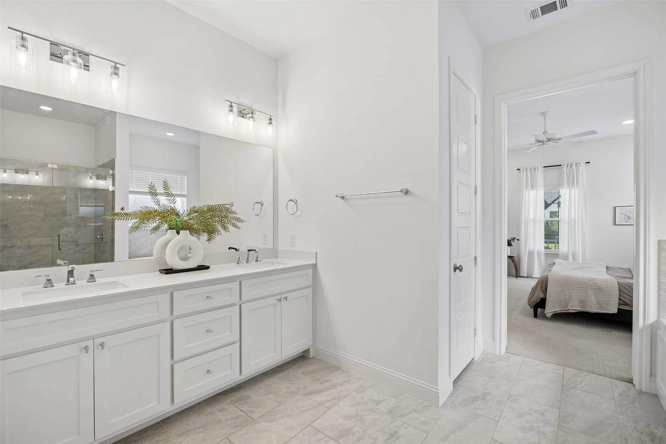 Primary bathroom with double sinks