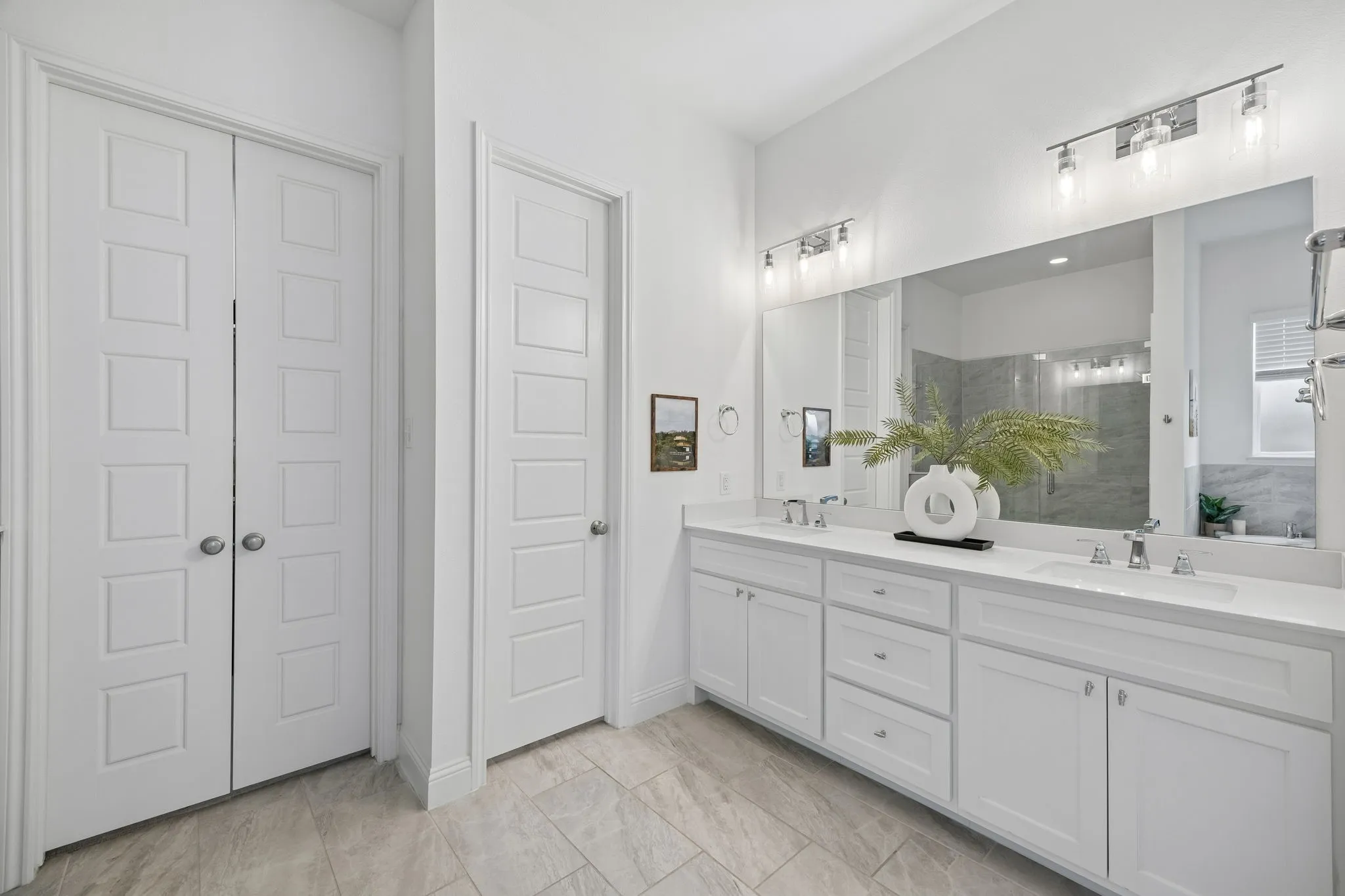 Primary bathroom with double sinks