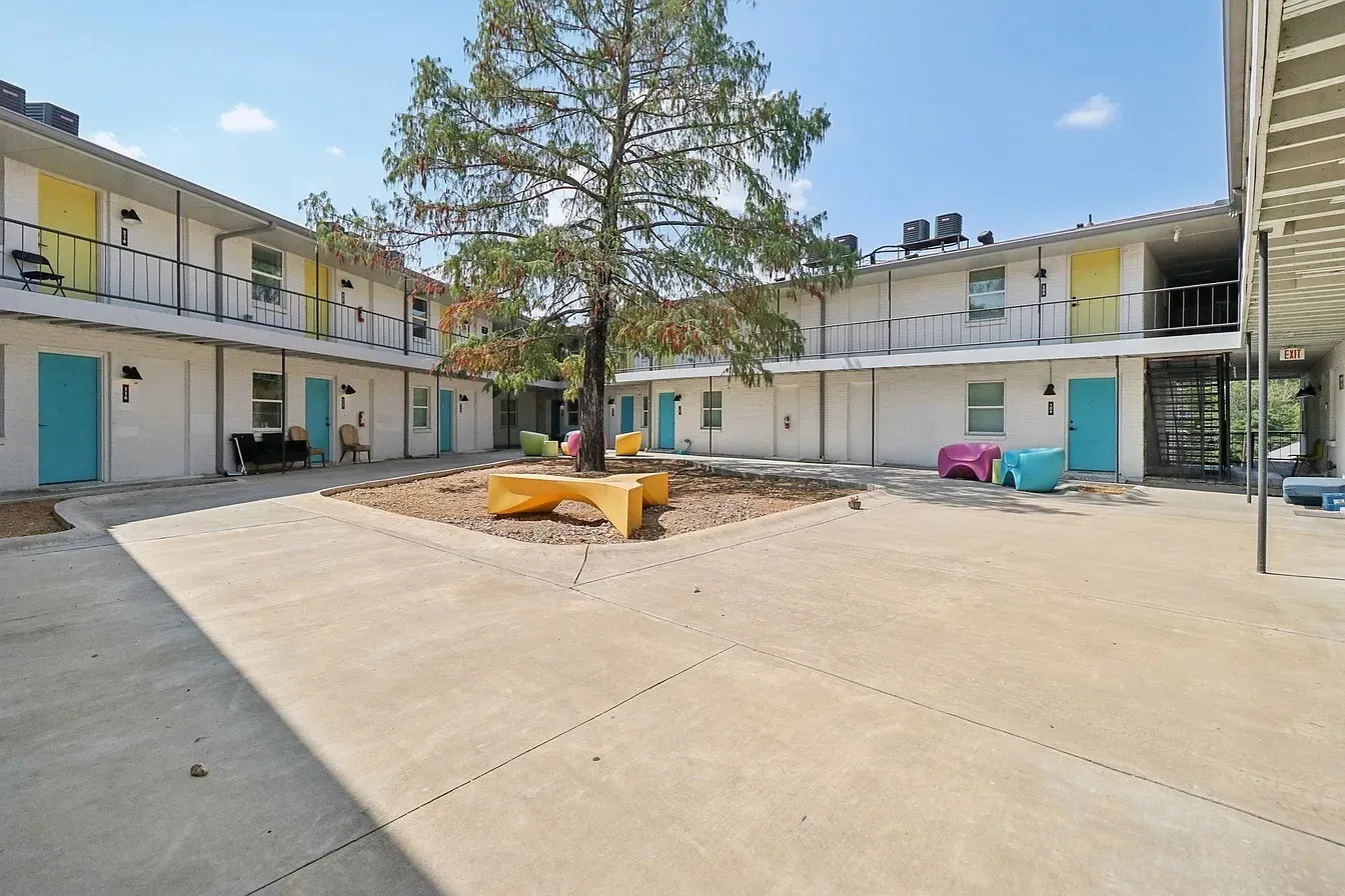 Central courtyard with concrete paving