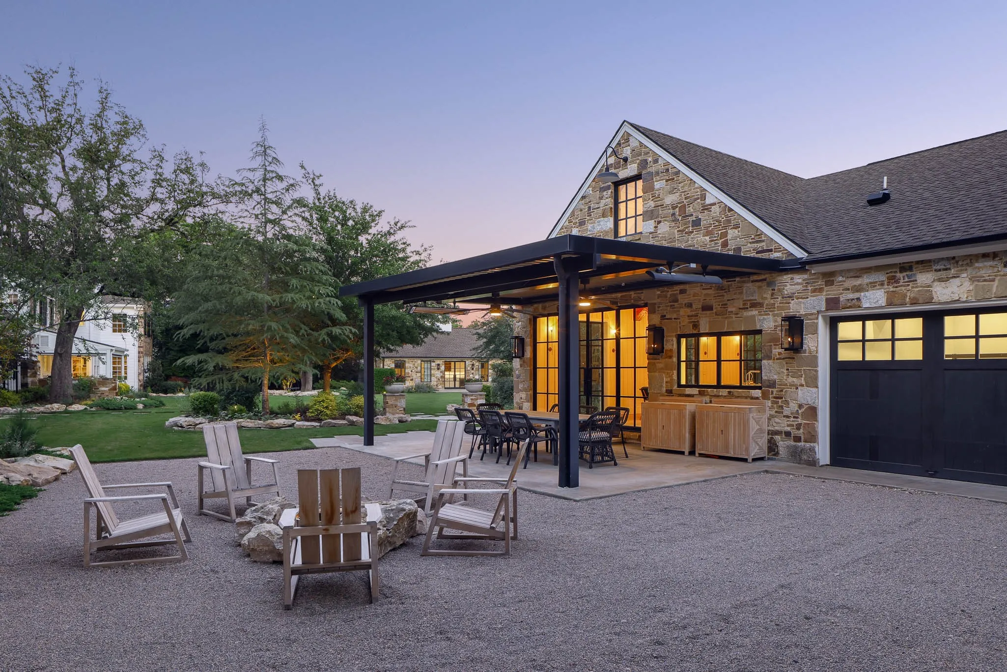 Firepit and Pool House