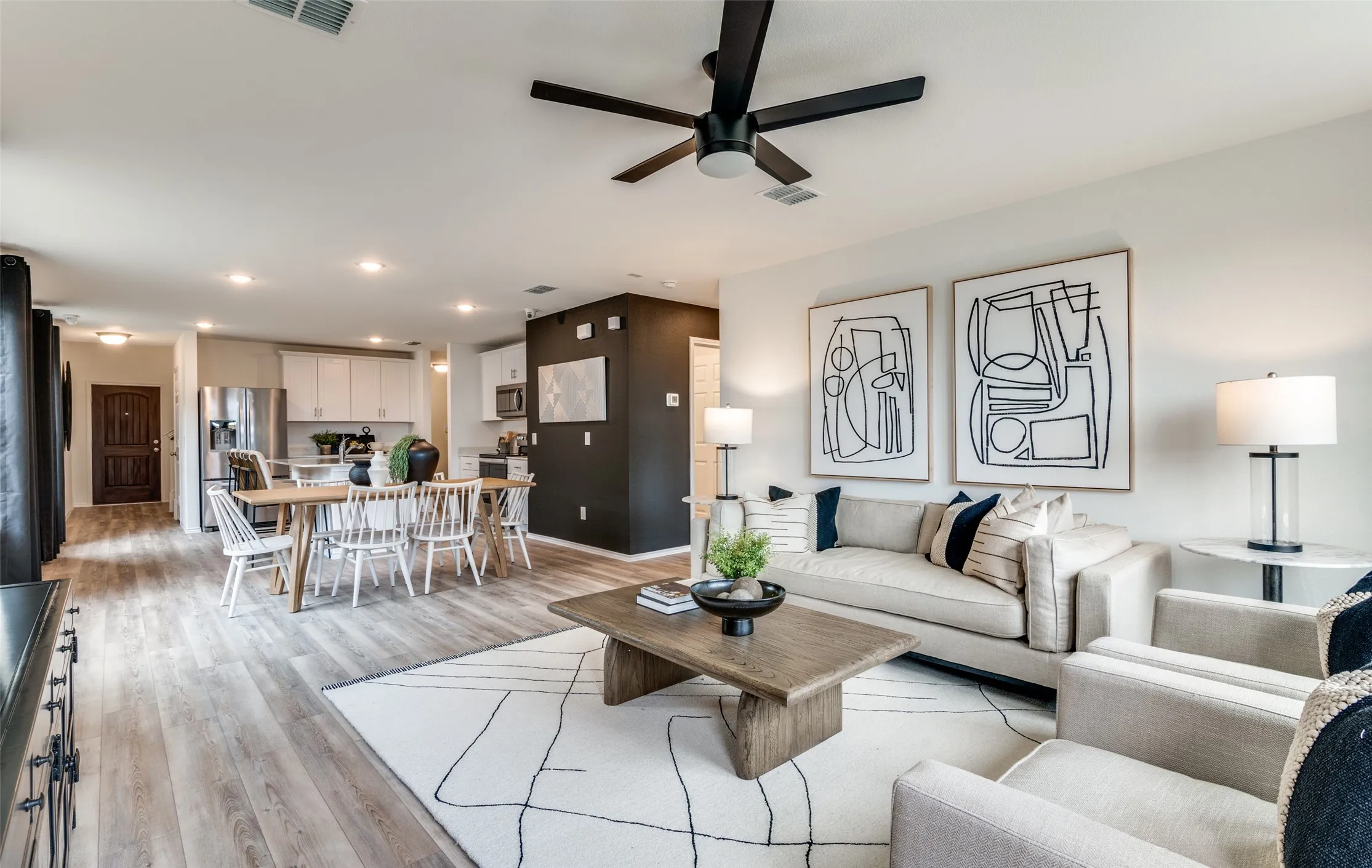 *Model Representation - Gathering room with view of main living areas