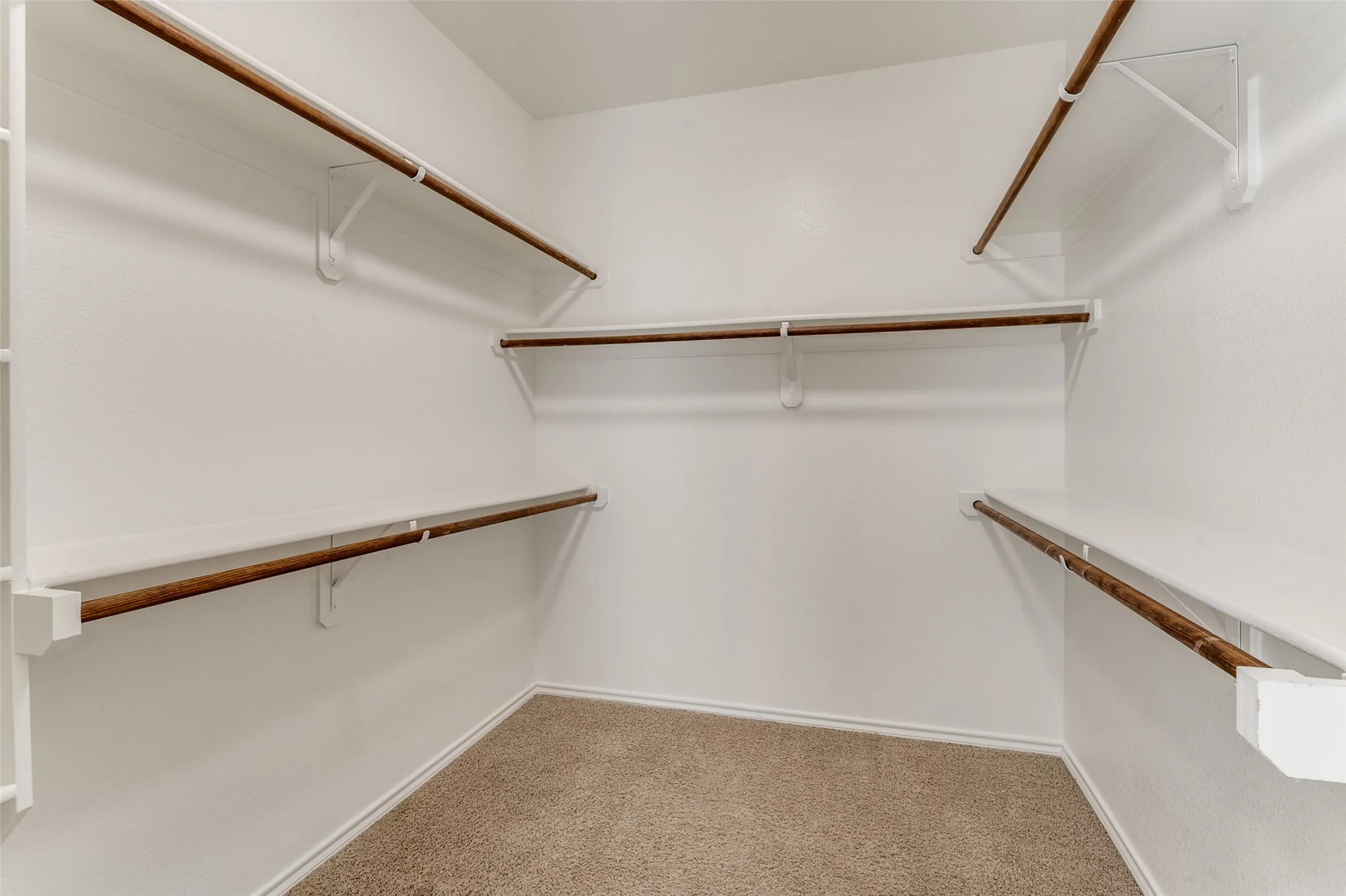 Spacious closet with carpet floors