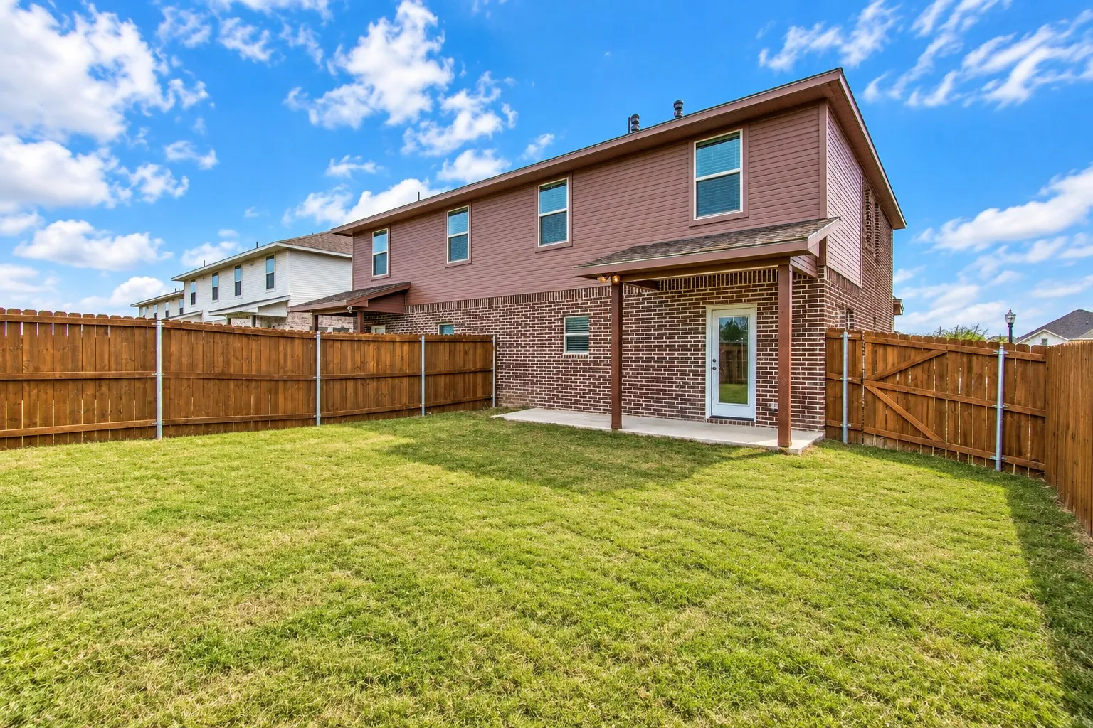 Back of unit, each has private backyard.