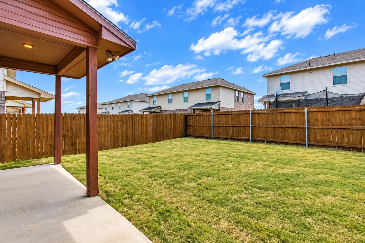 Back of unit, each has private backyard.