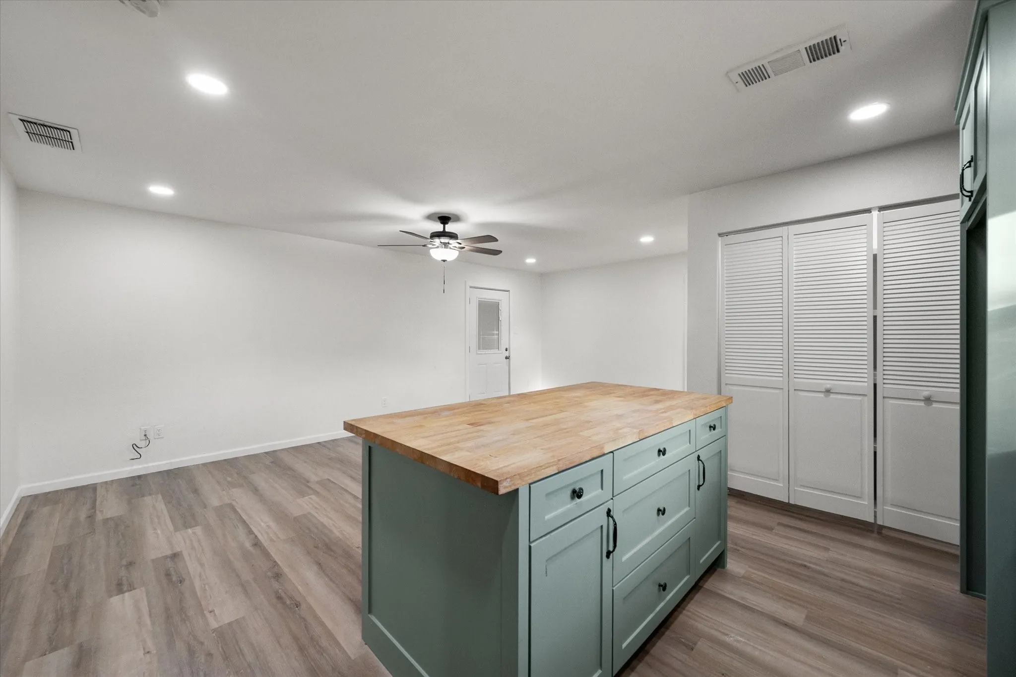  Harwood butcher style kitchen island.