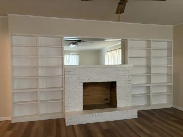 Fireplace with Built-in shelves