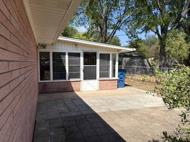 Patio off garage and Sun Porch
