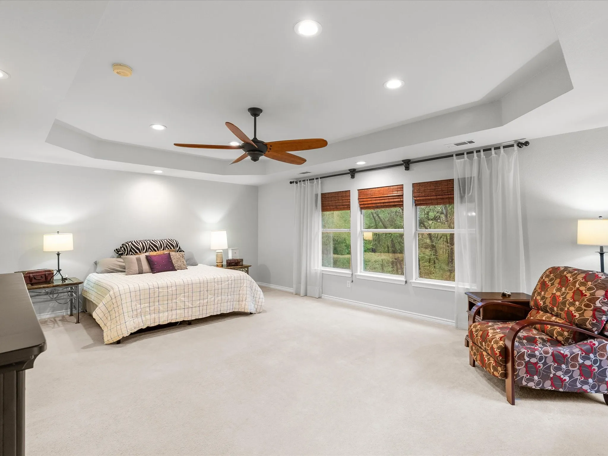Over-Sized Primary Bedroom, with Large Windows Overlooking Wooded Backyard