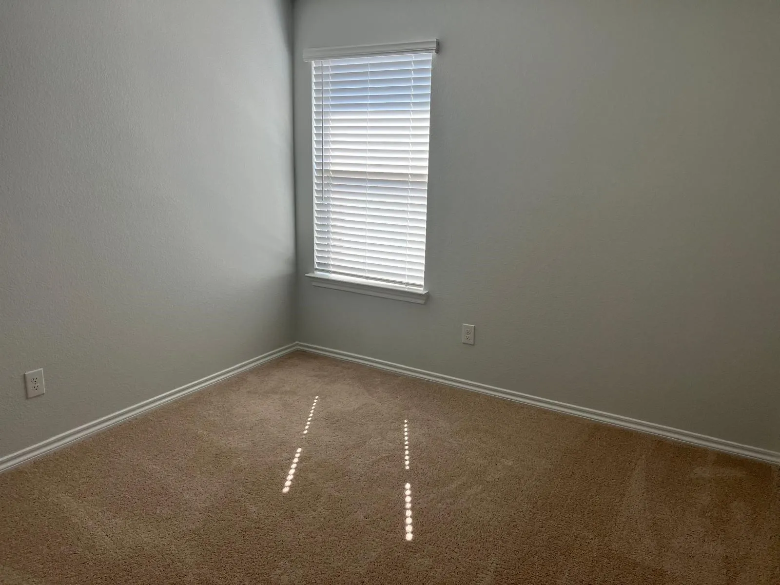 Carpeted empty room featuring baseboards