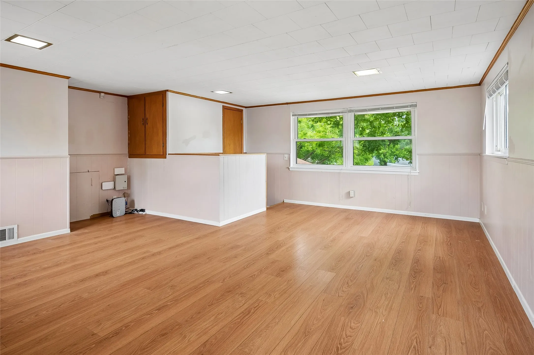Upstairs 4th bedroom with niche on left for desk or TV gaming area.