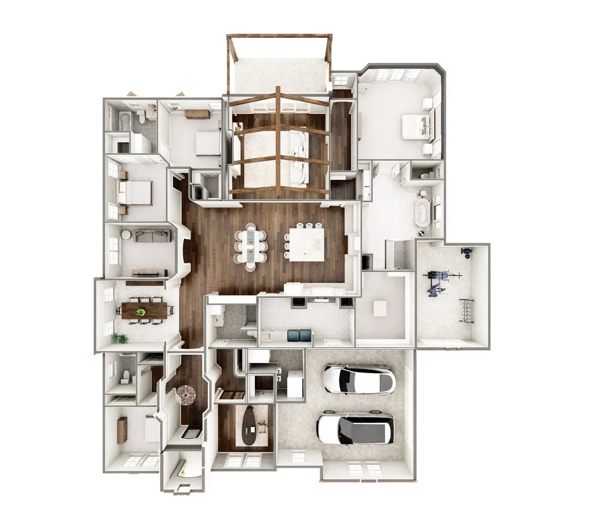 3D Floor planRendering Disclaimer: Images are artist renderings intended to illustrate the anticipated finished home. Final finishes, materials, colors, fixtures, landscaping, and other details are subject to change.