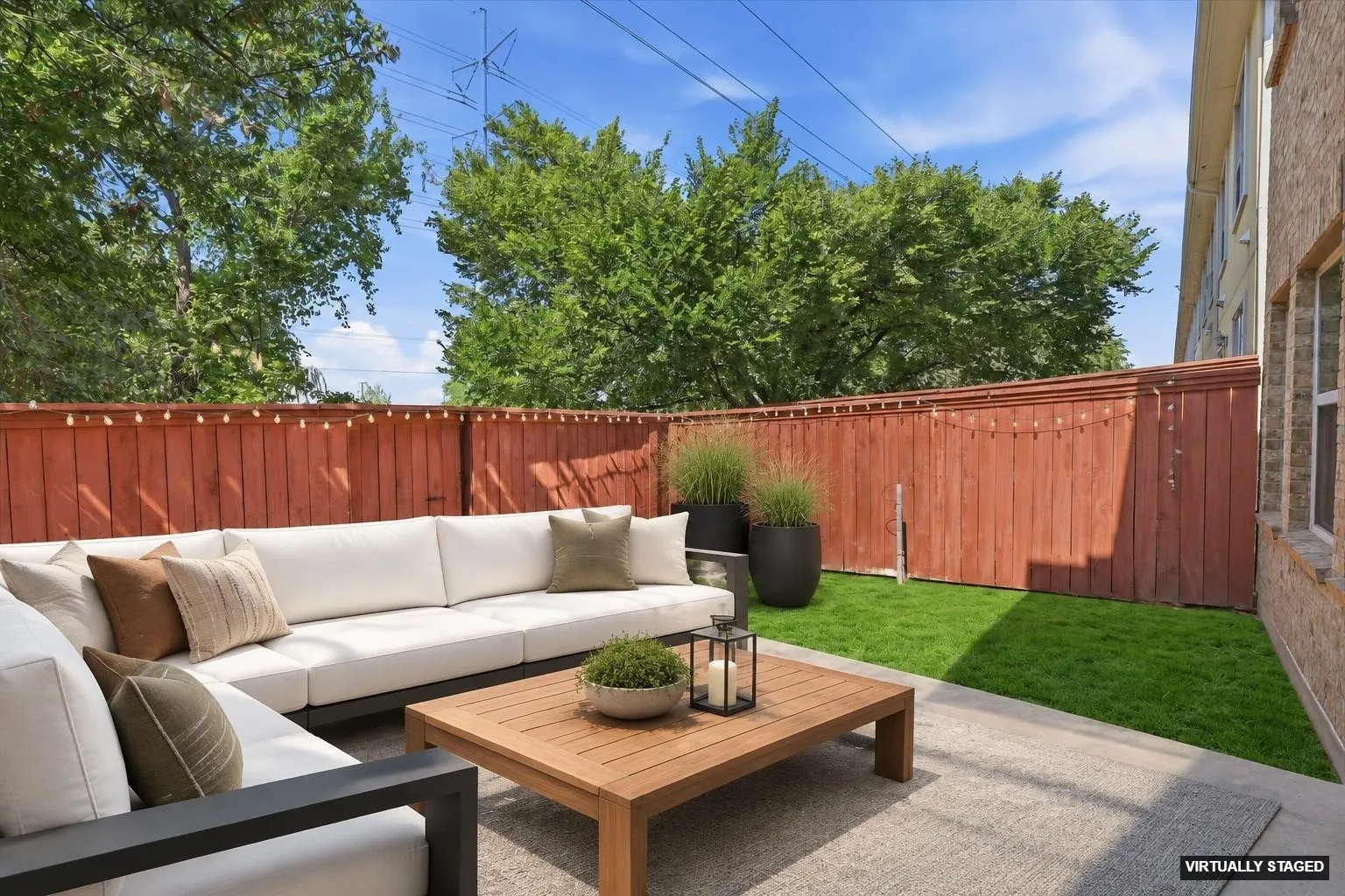 Patio and back yard (virtually staged)