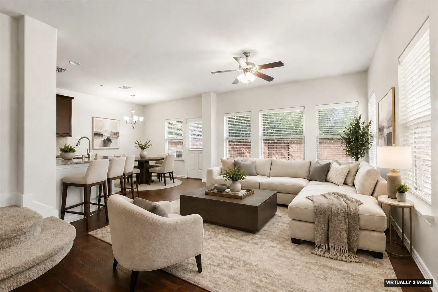 Family Room into the Breakfast Nook view (Virtually staged so you can imagine what it could look like!)
