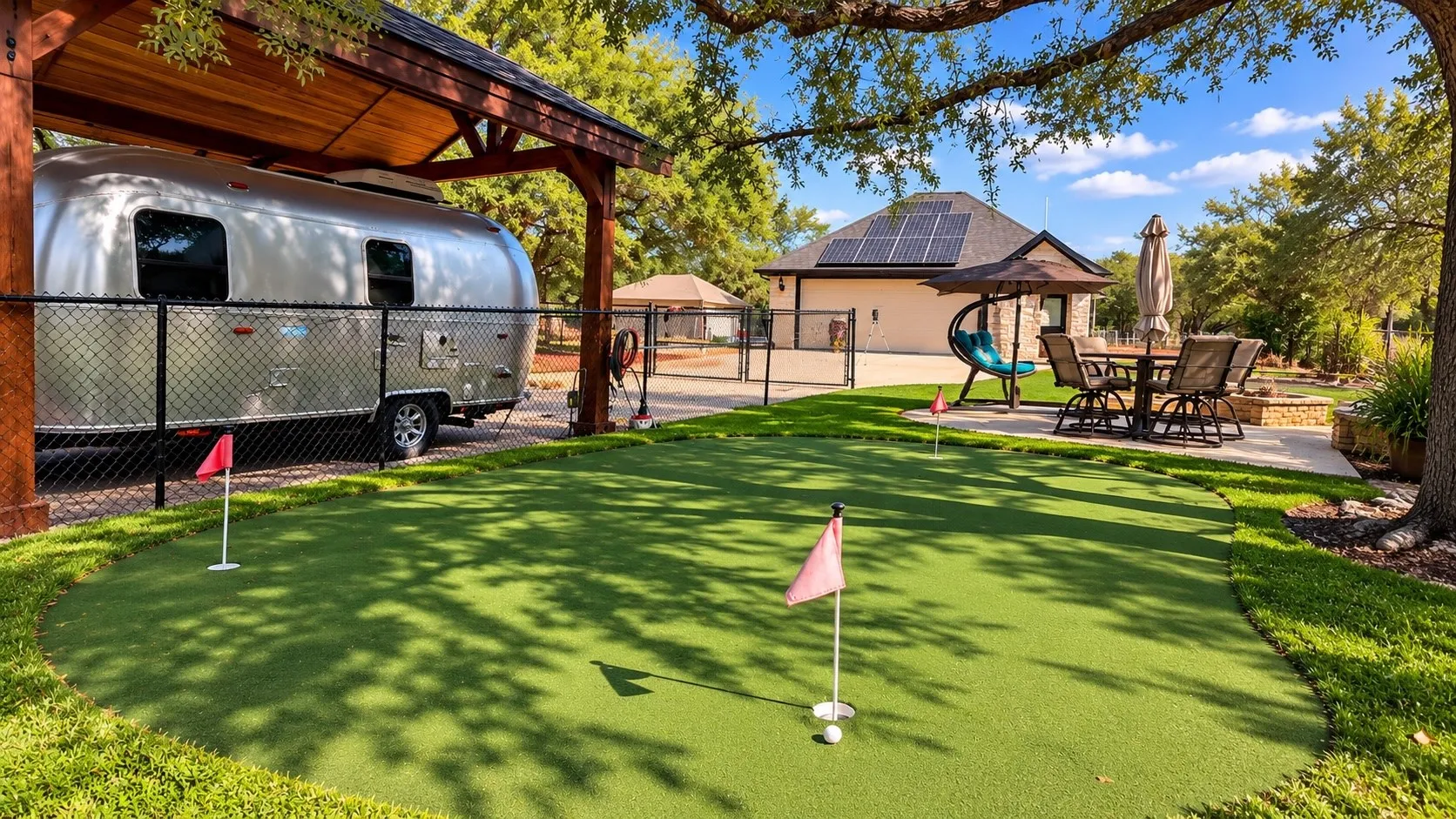 One of two putting greens nestled in your own backyard!