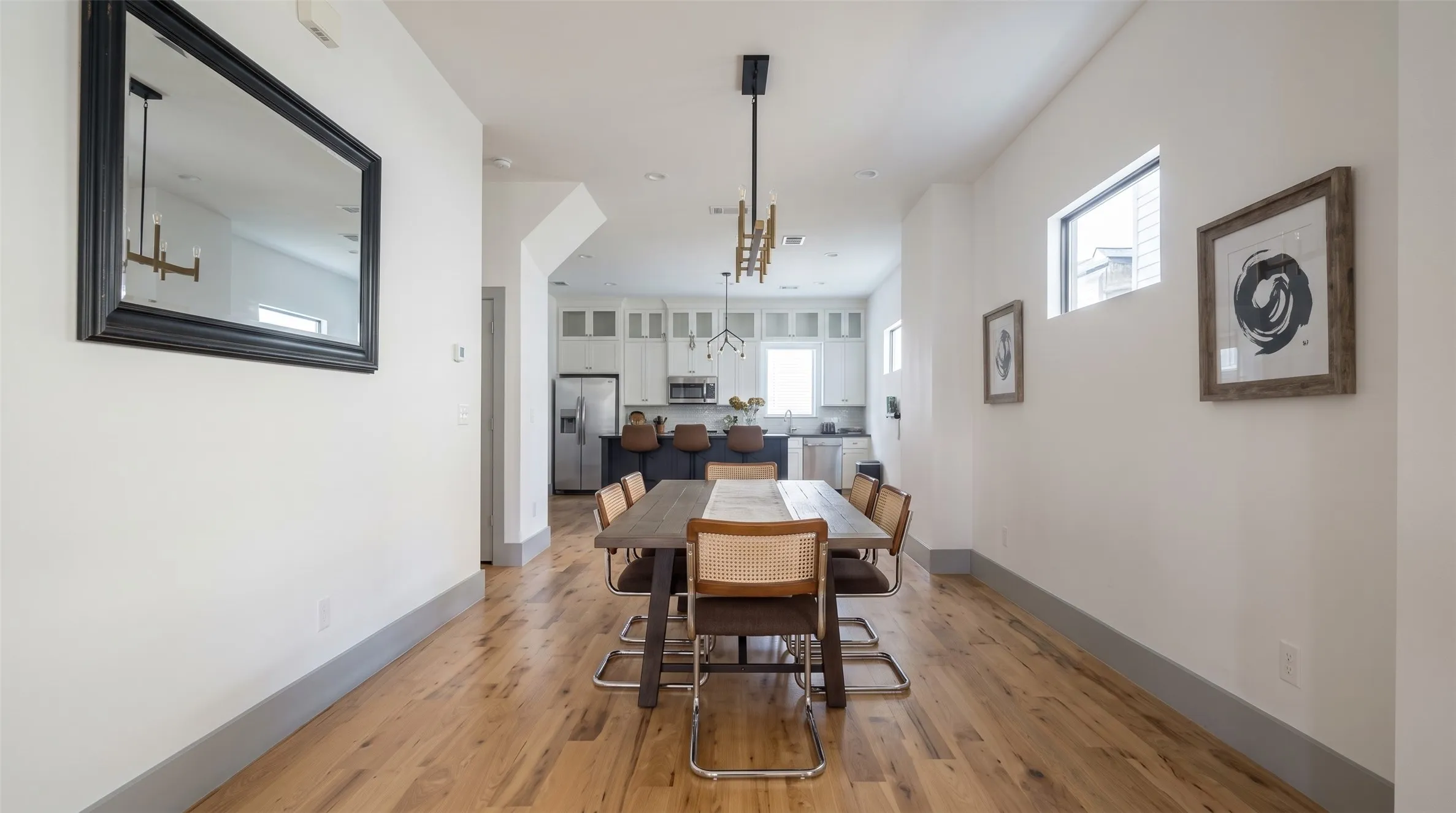 Wood-finish flooring throughout