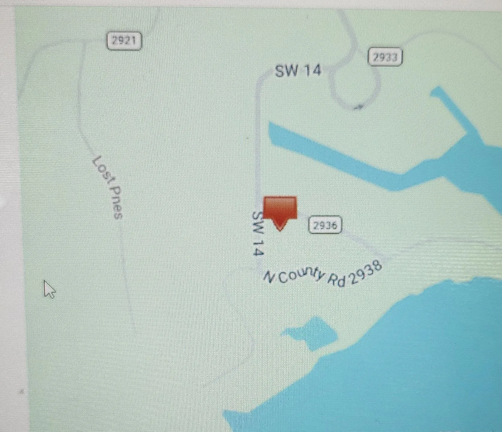 Geographic location of the property with surrounding roads and waterways