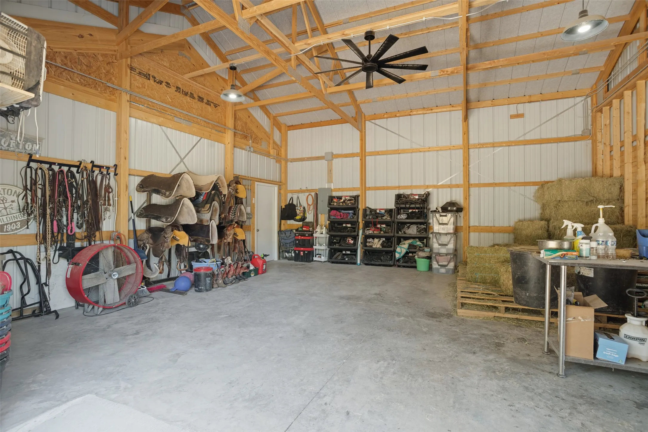 Workshop attached to barn is currently being used as a tack room
