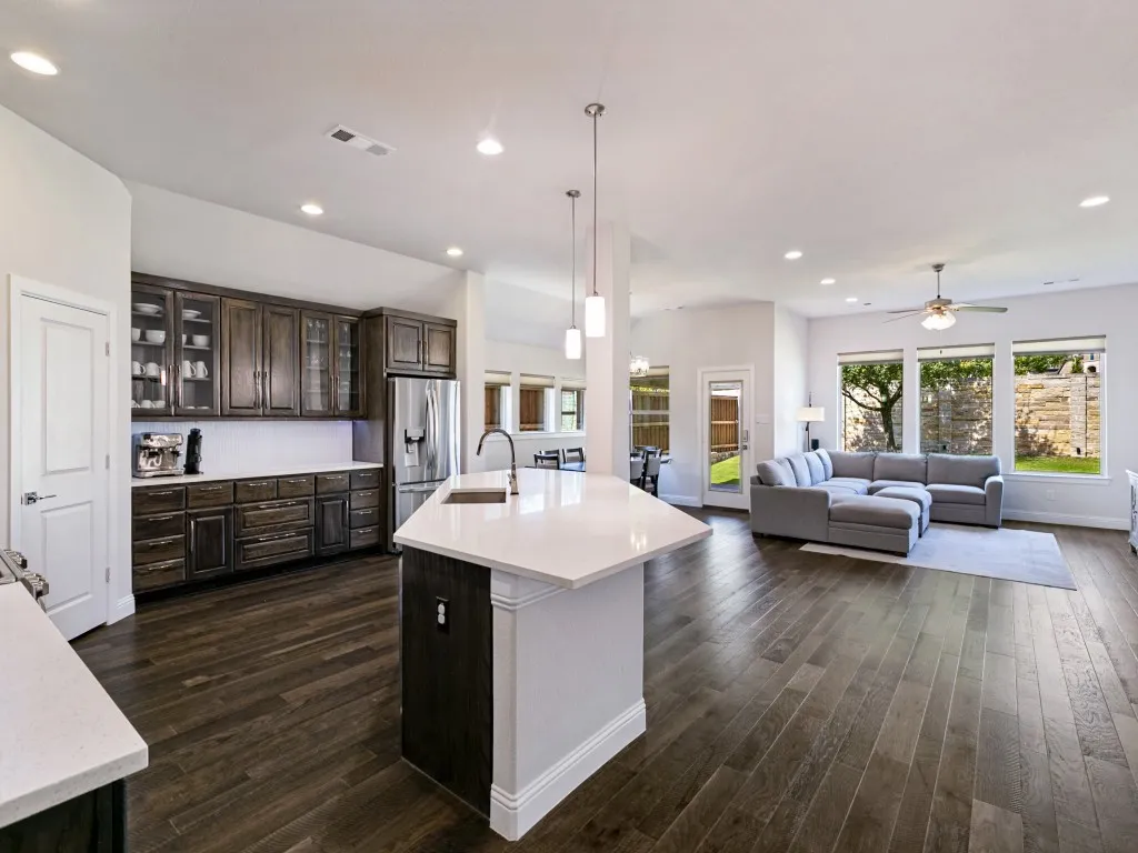 Open Concept Living, Kitchen and Dining Areas
