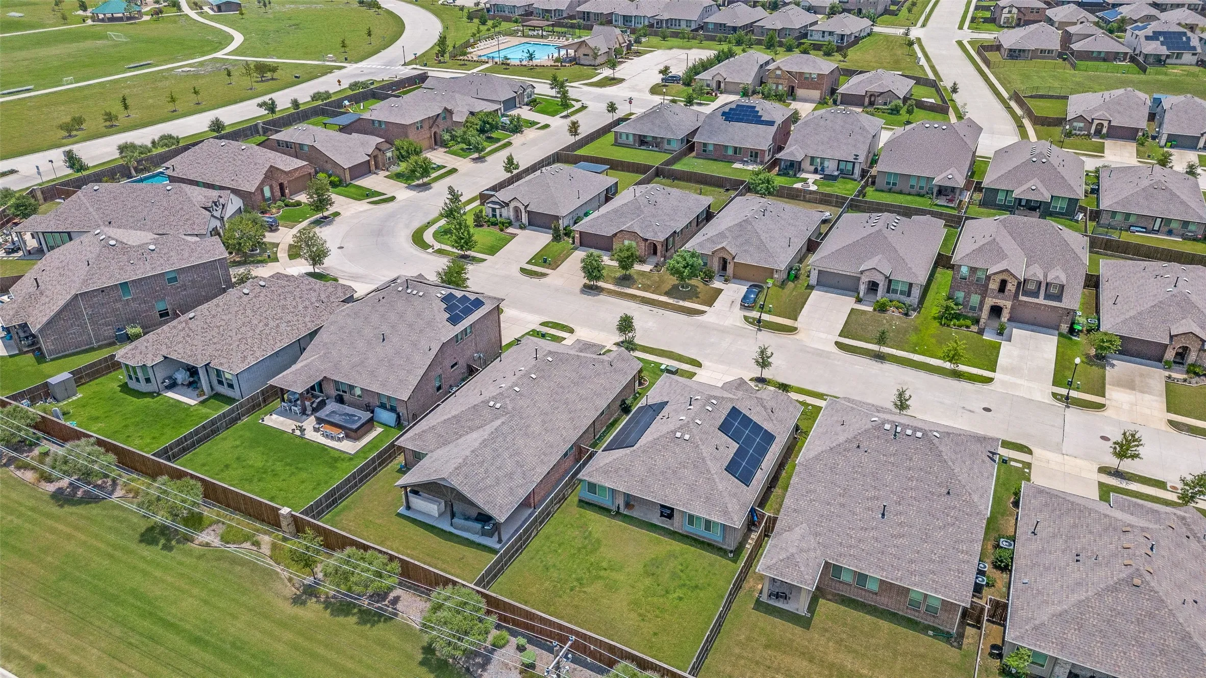 Residential community featuring varied architectural styles and private yards