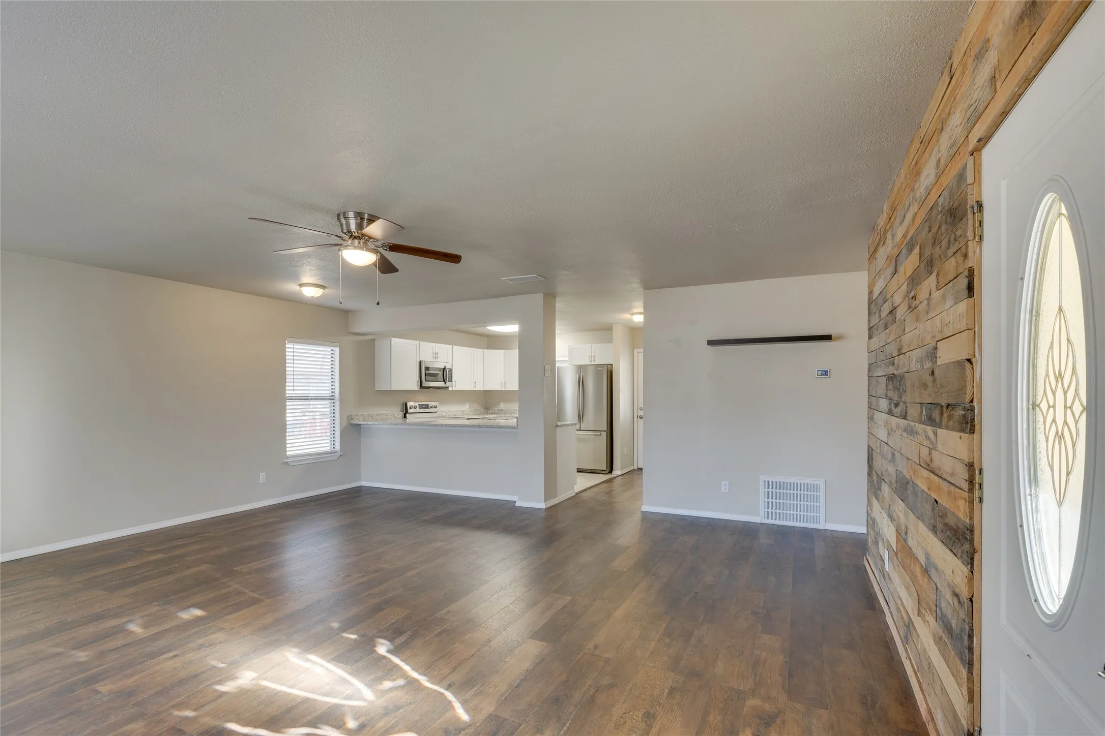 Living room and kitchen