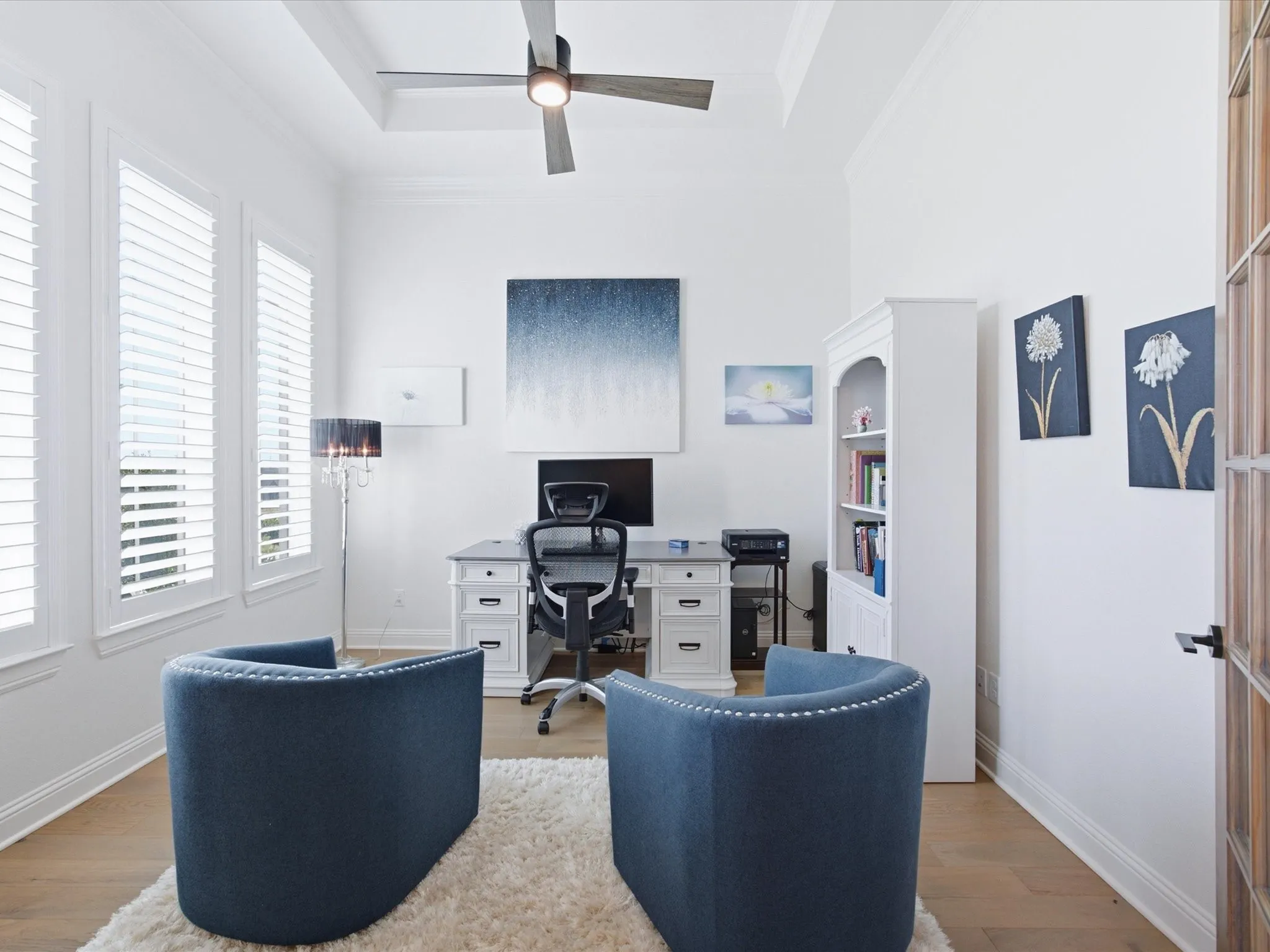 Situated off the foyer, you'll find a well appointed home office.
