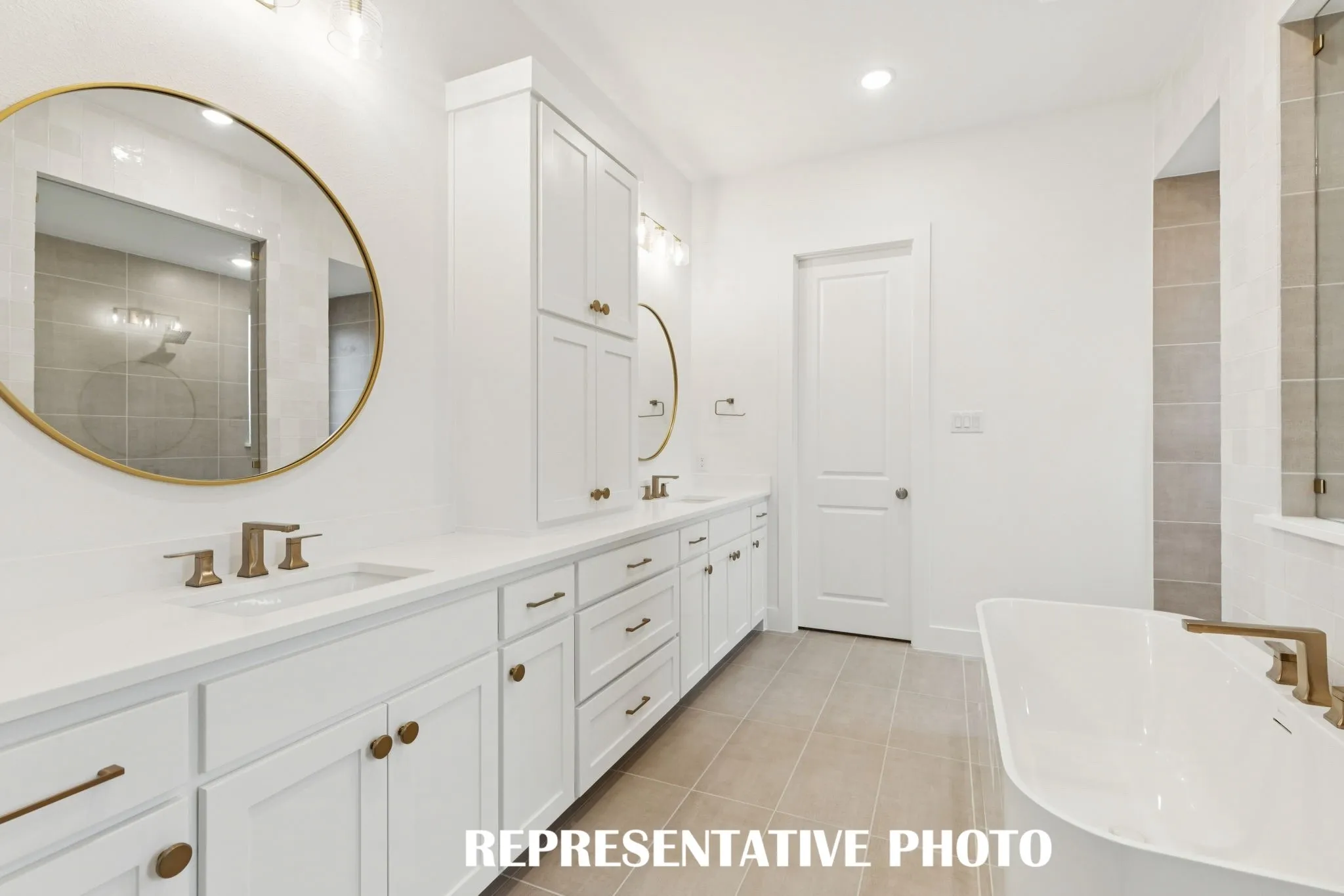 No shortage of space or style in this over the top owner's bath.  REPRESENTATIVE PHOTO