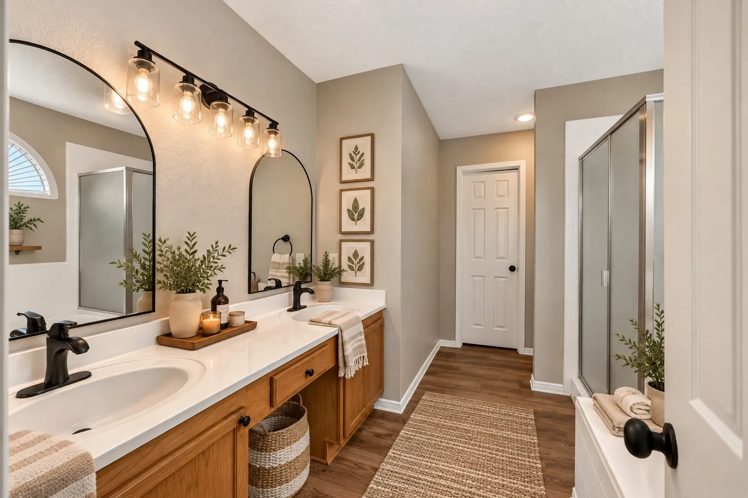 Primary bathroom, this has been virtually staged!