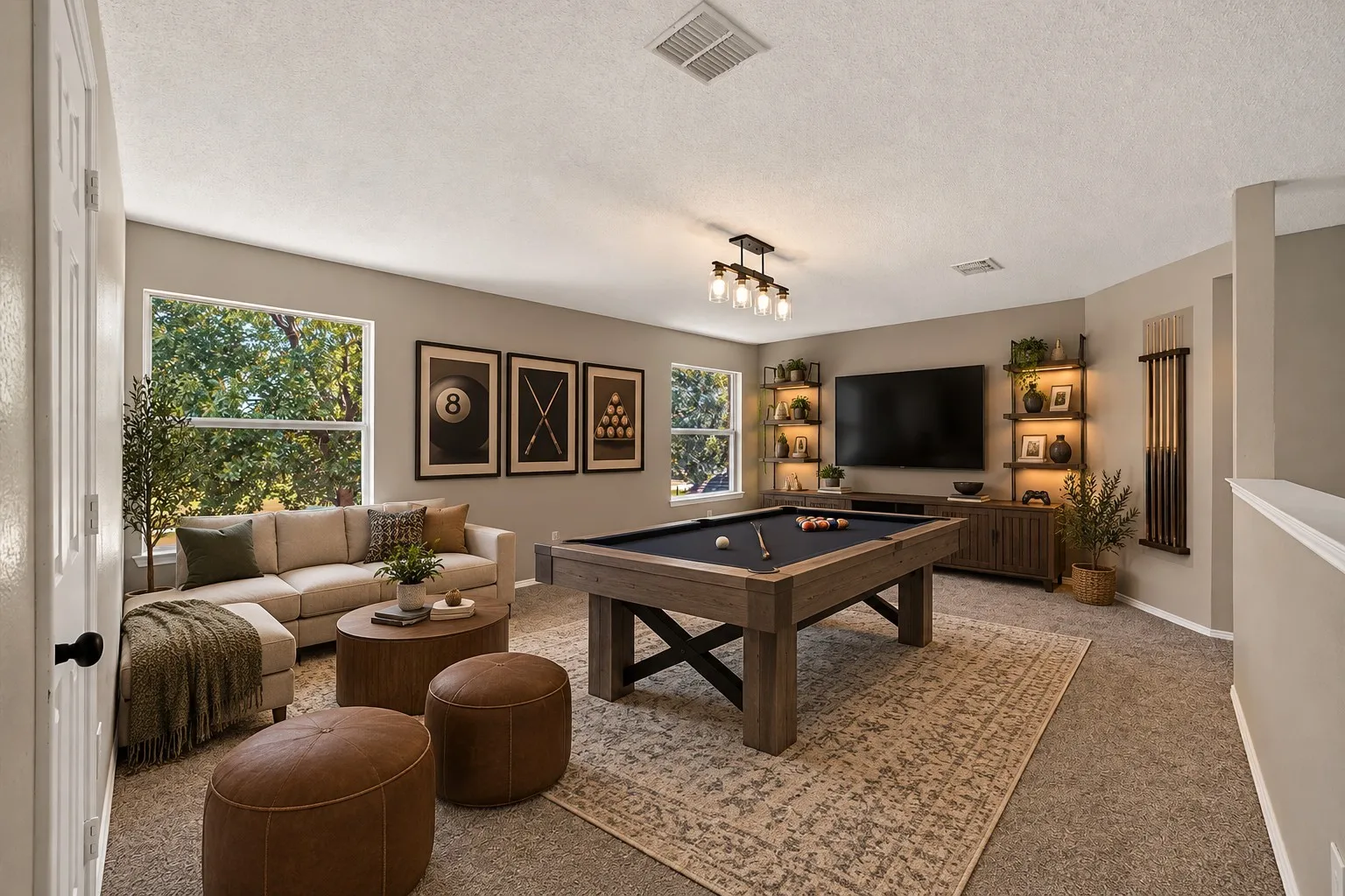 Game room! This has been virtually staged.